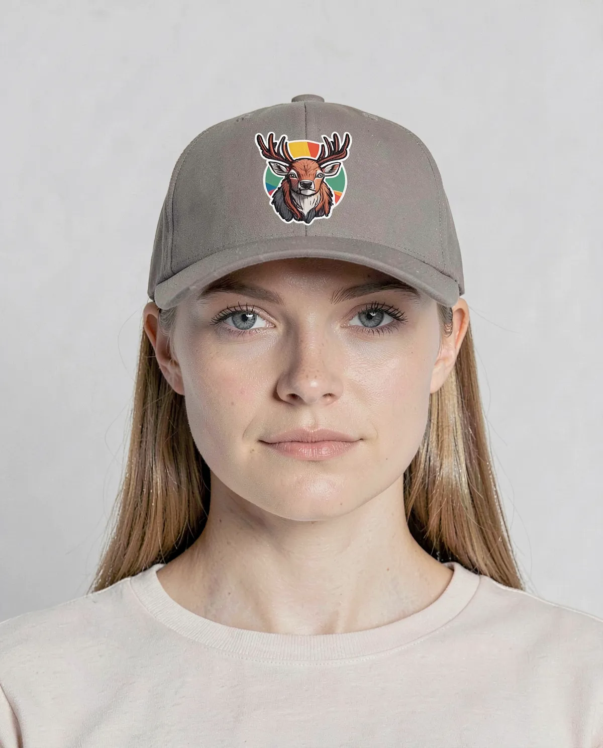Cappellino Classic in cotone grigio con chiusura a velcro