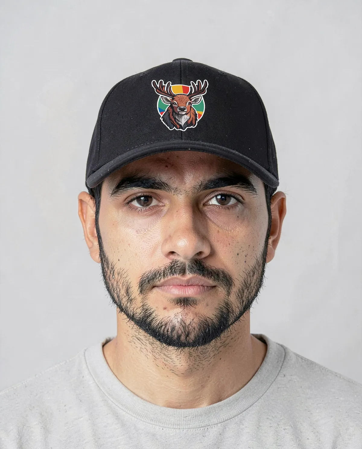 Cappellino nero a 5 pannelli in cotone con chiusura a velcro 0