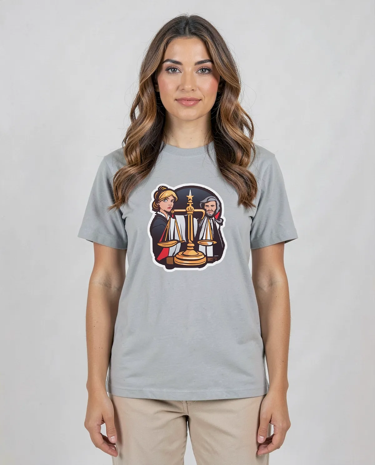 T-Shirt ecologica grigia con stampa astratta 0