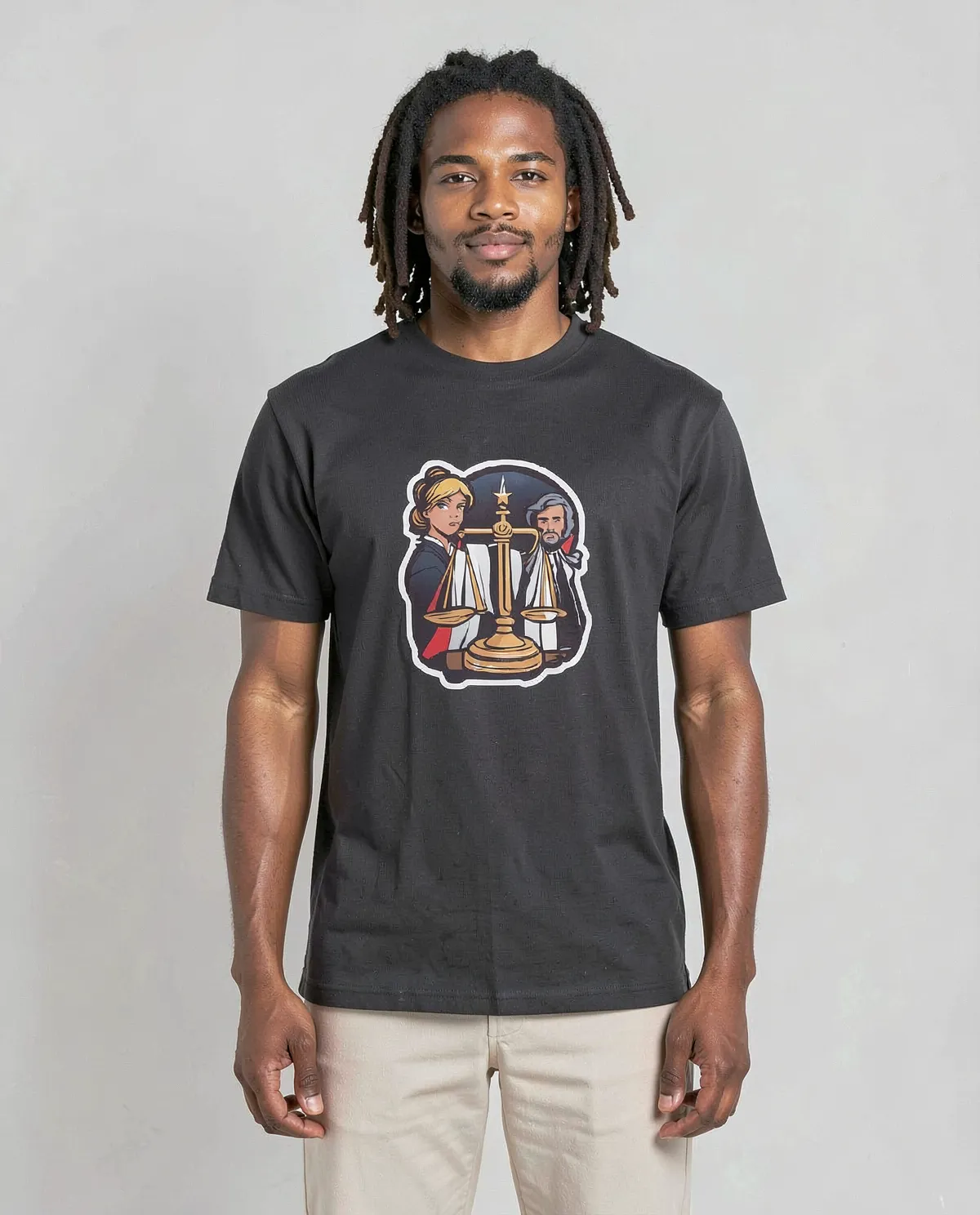 T-Shirt Nero con Grafica Unica e Audace 0