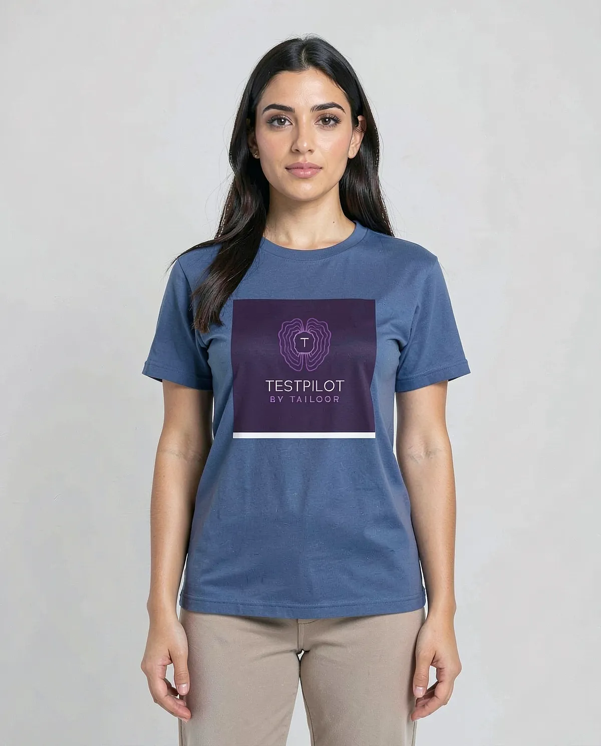 T-shirt blu ecologico con grafica unica