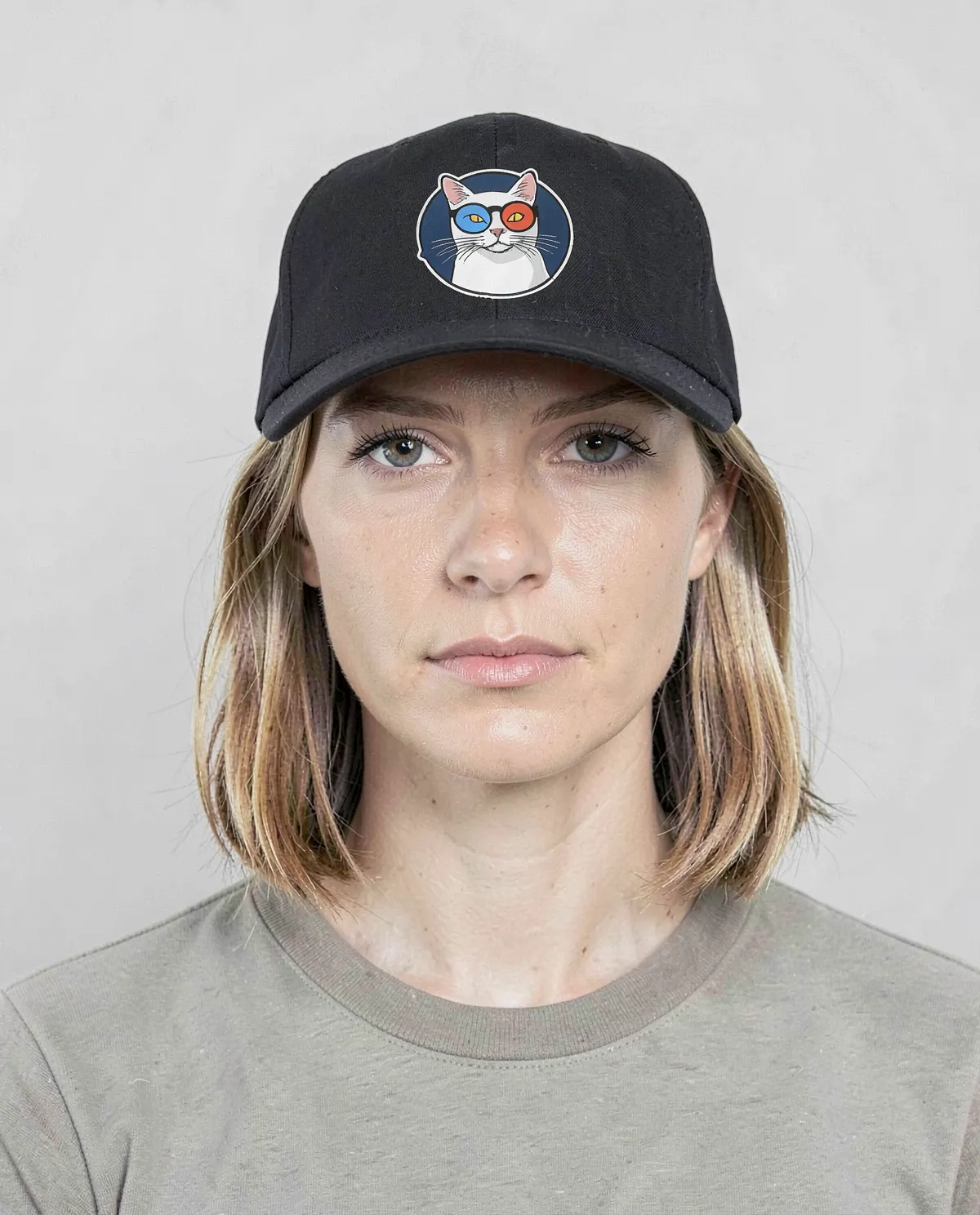 Cappellino nero di cotone regolabile con velcro 0