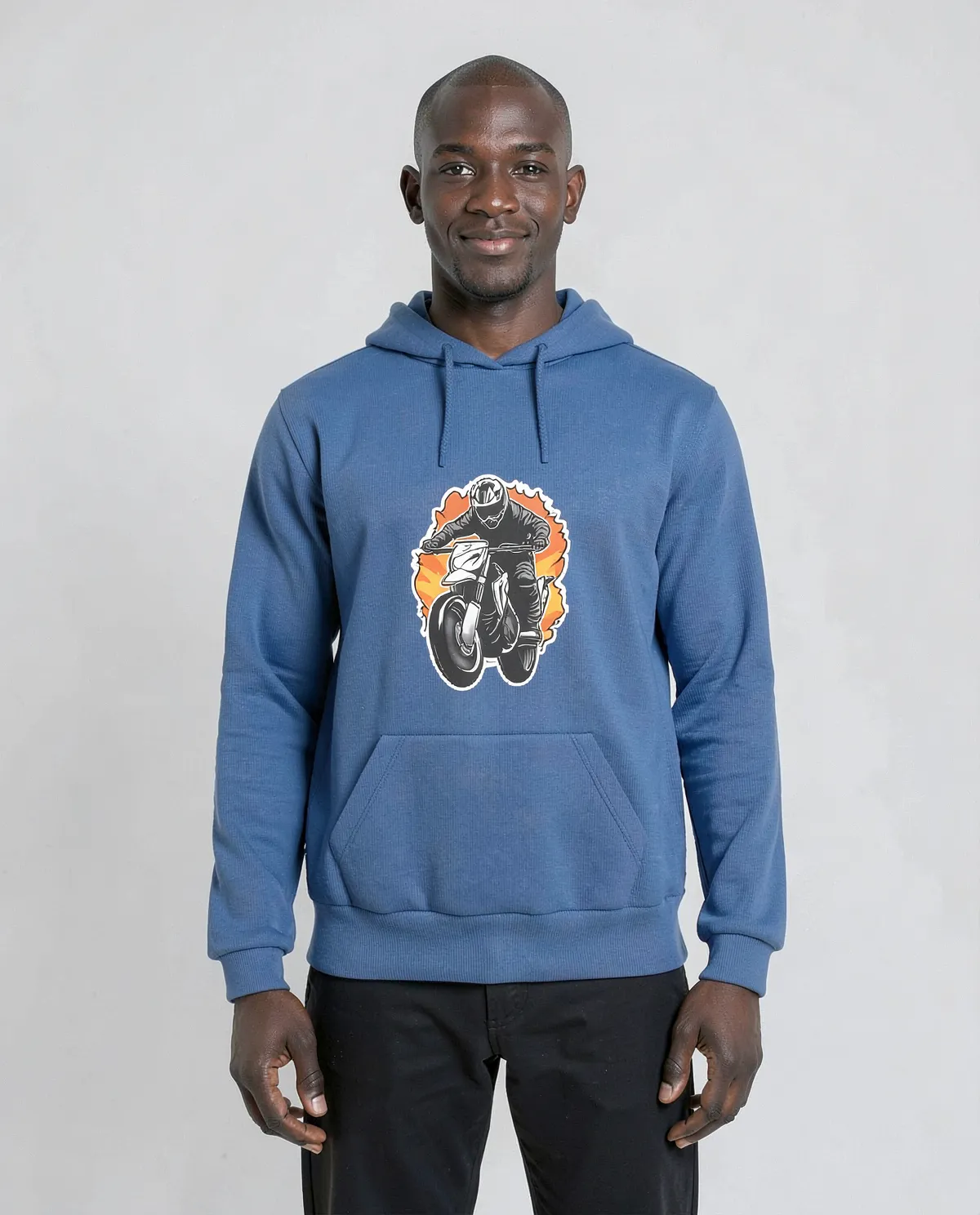Blu Unisex Felpe a 3 fili di cotone