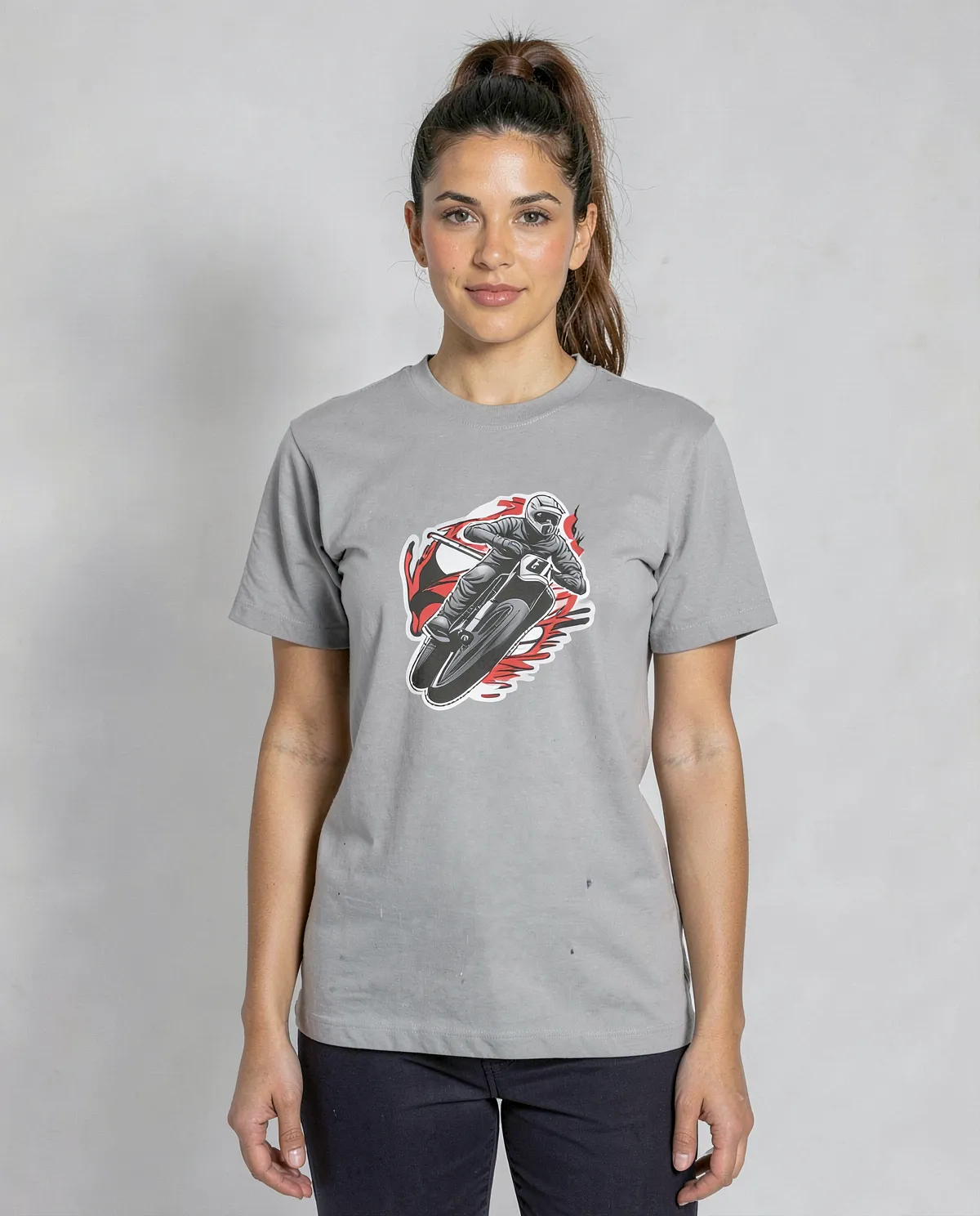 T‑shirt in cotone organico grigio, vestibilità moderna 0
