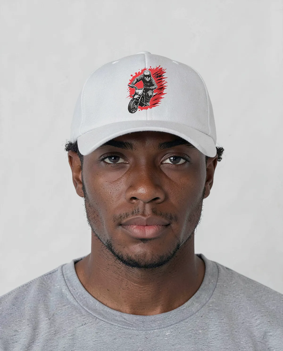 Cappellino di cotone bianco con chiusura a velcro 0