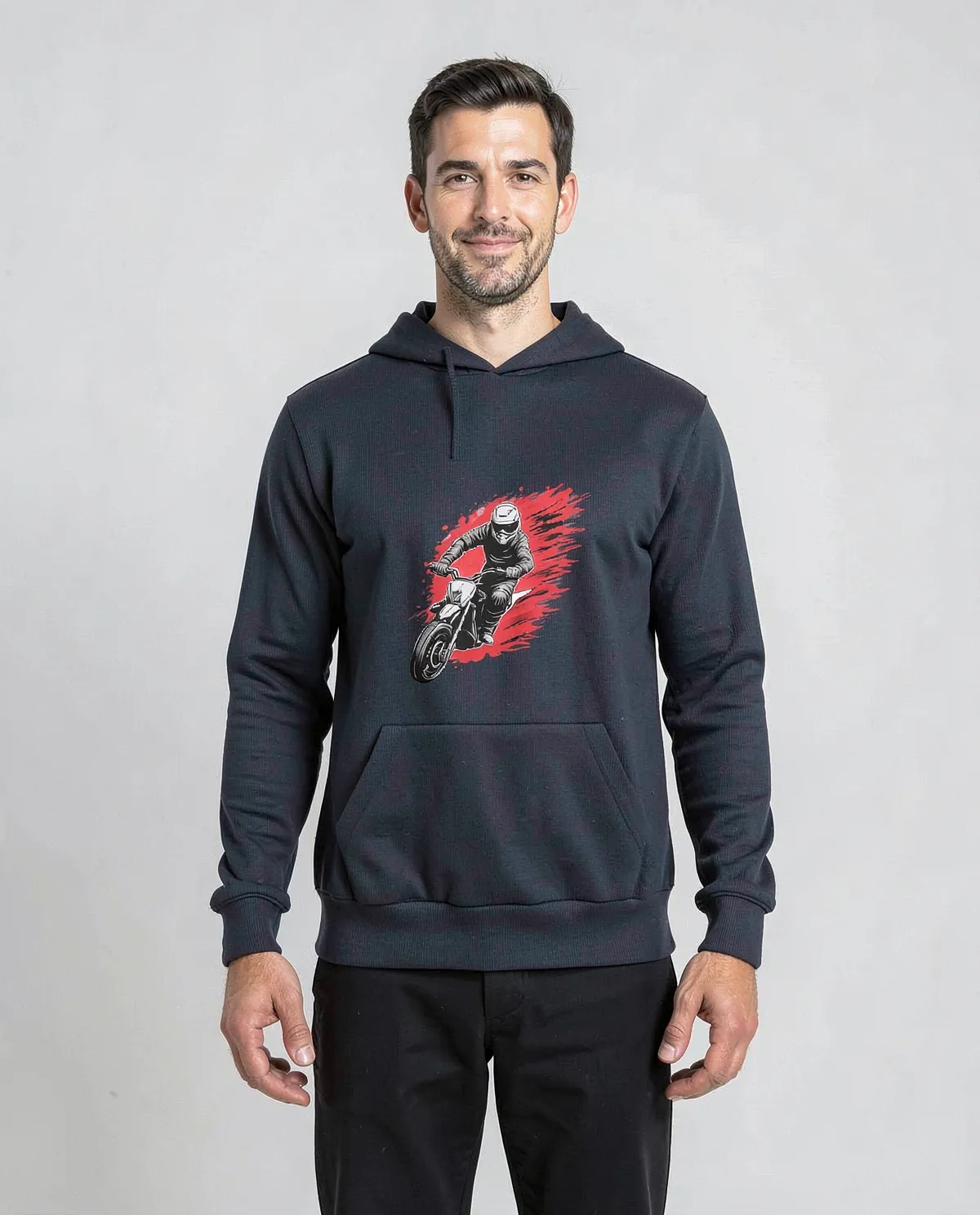 Felpe Unisex Pronta per stampa Nero 3 fili 0