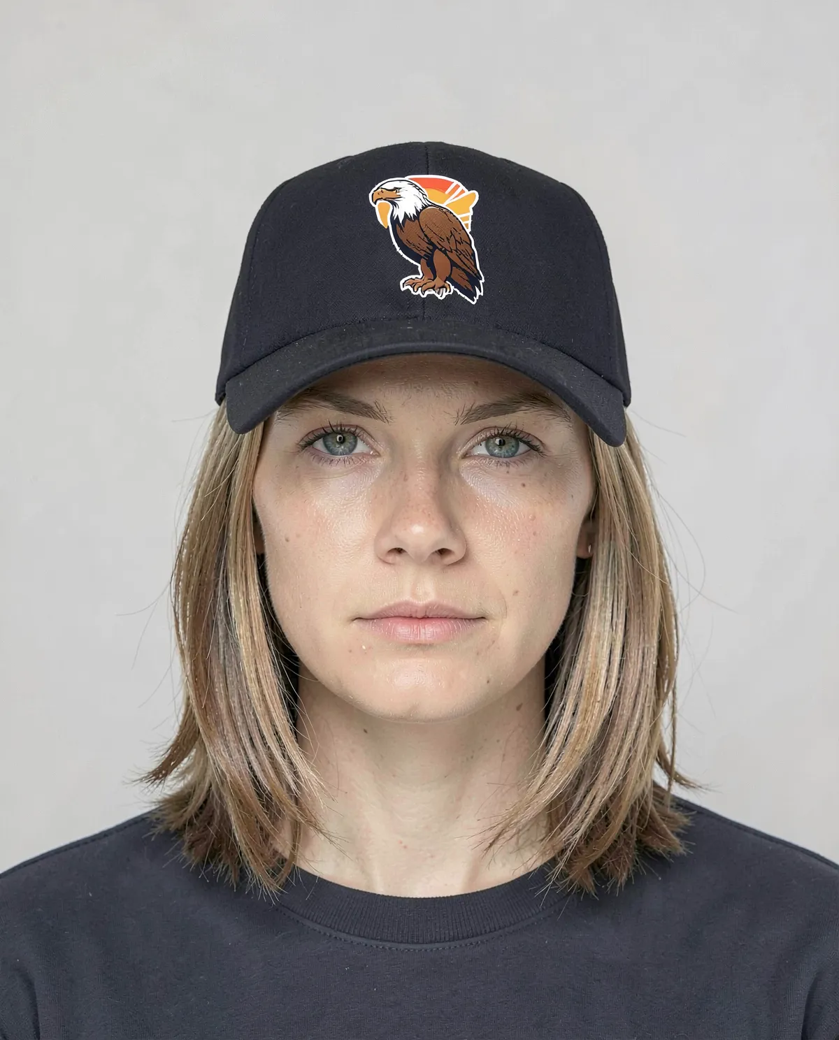 Cappellino Navy a 5 pannelli in cotone con chiusura a velcro 0