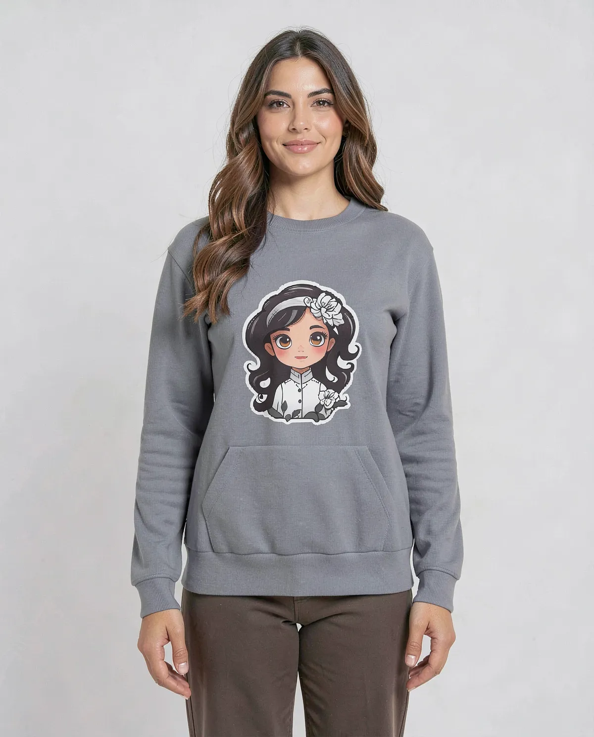 Grigio Unisex Felpe con Comfort in Cotone Organico Premium