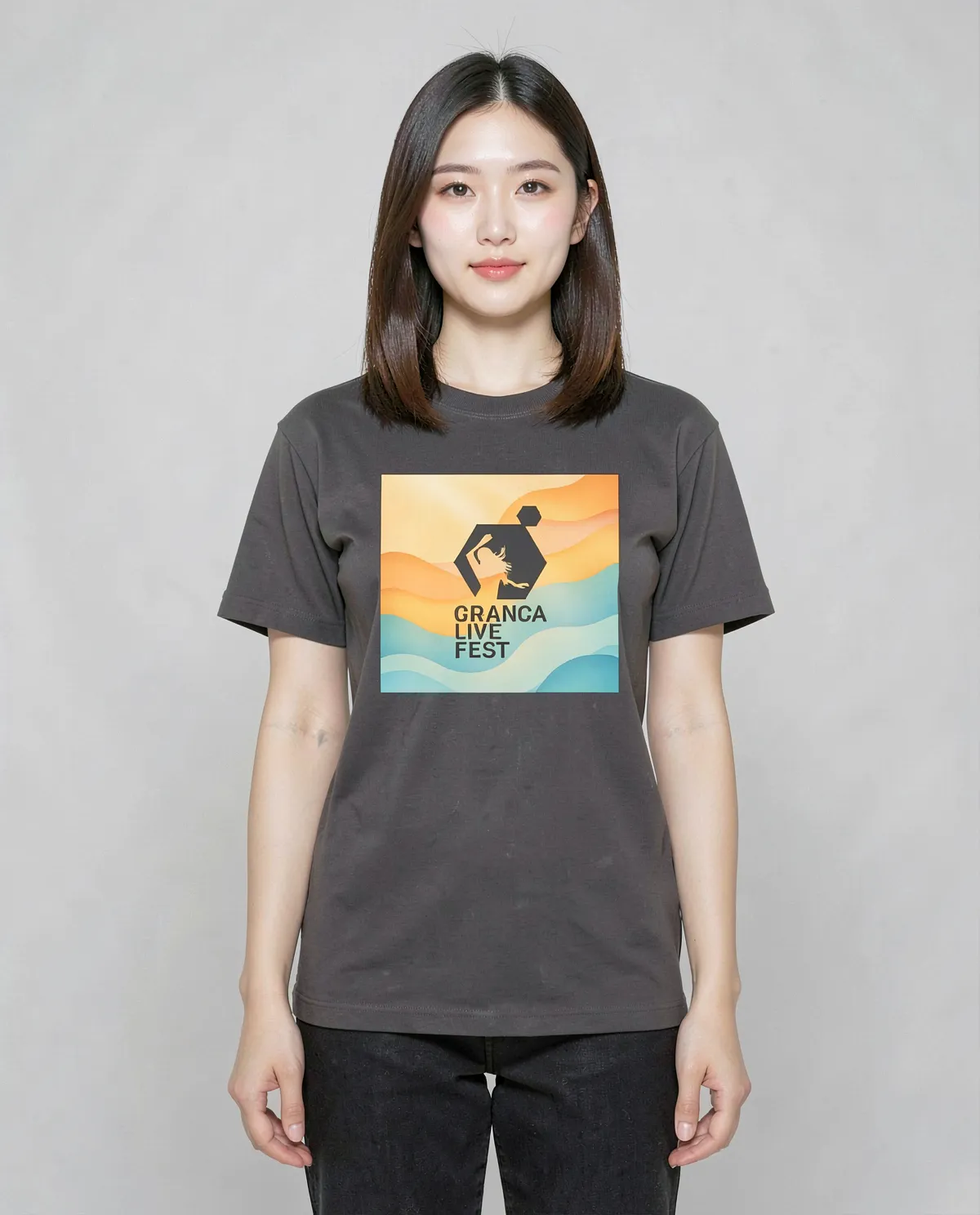 T-shirt nera con motivo urbano unico 0