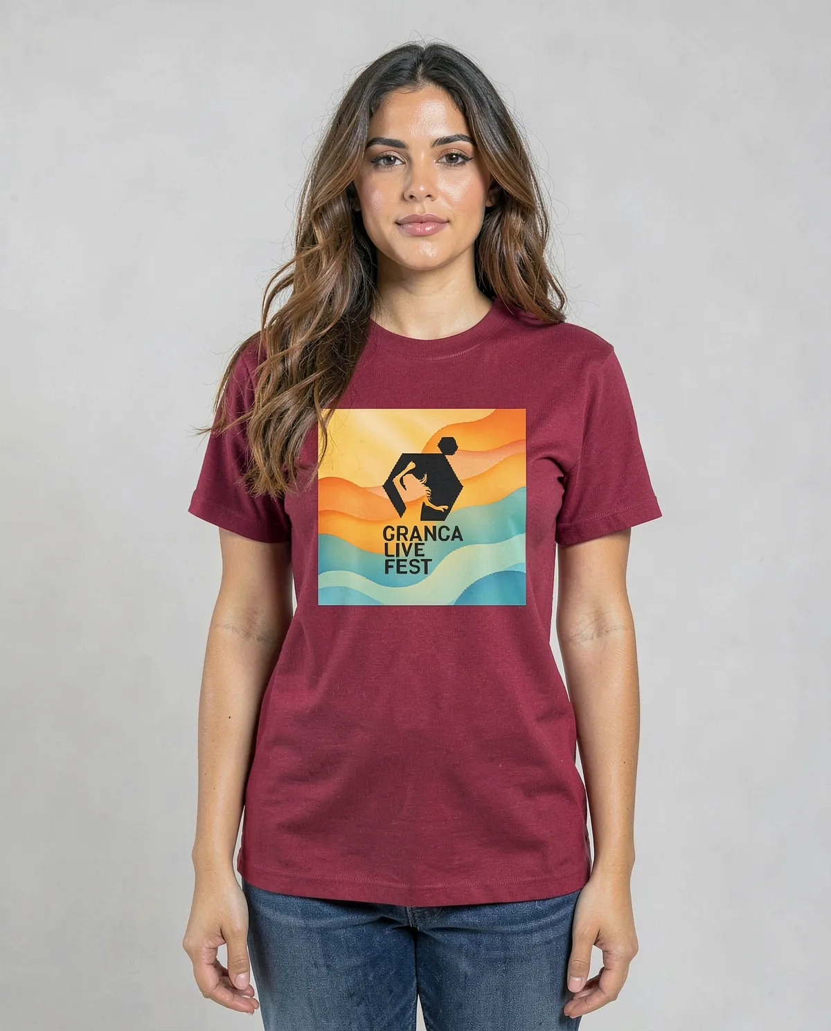 Maglietta rossa con design grafico vivace 0