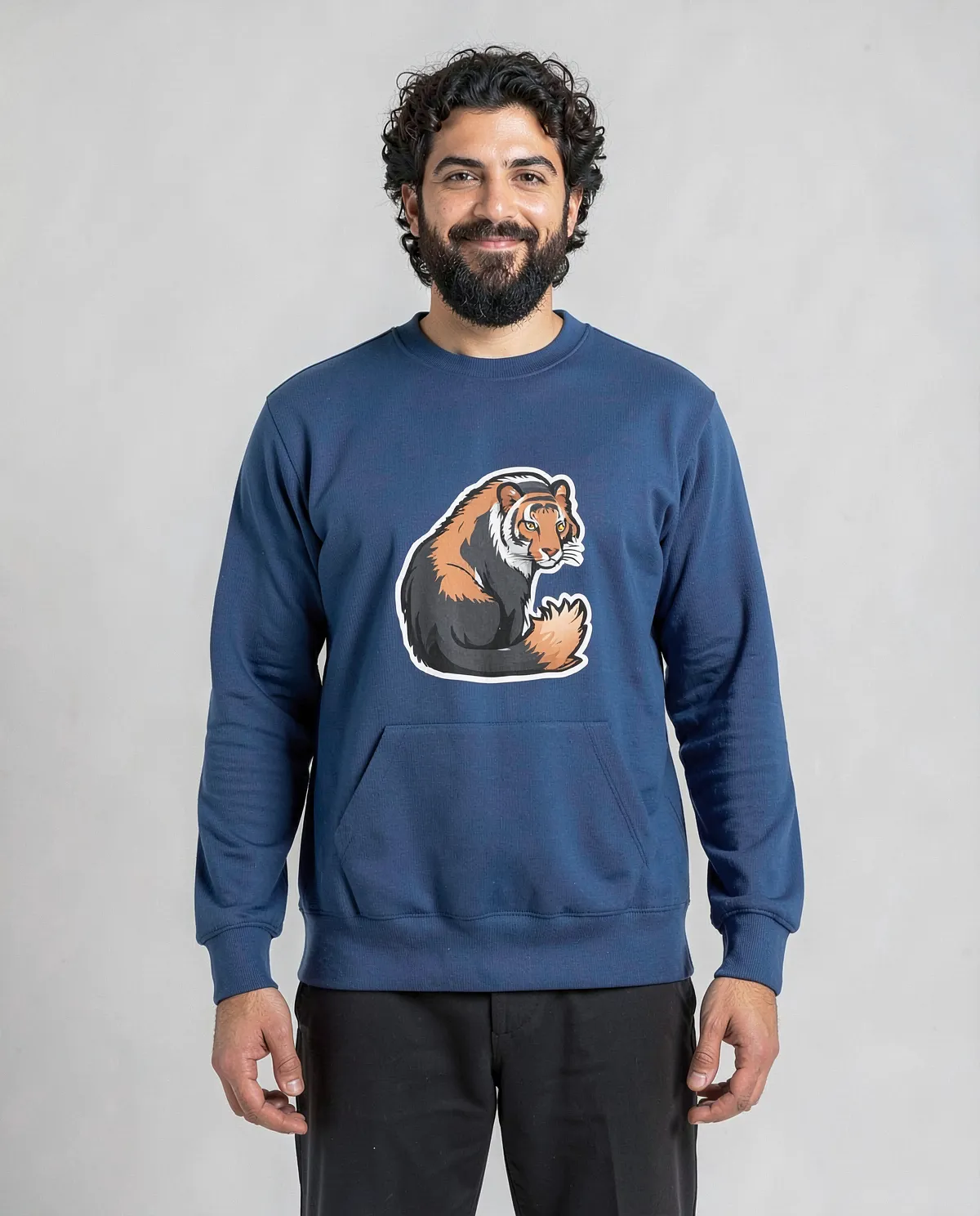 Blu Unisex Felpe in cotone a 3 fili 0