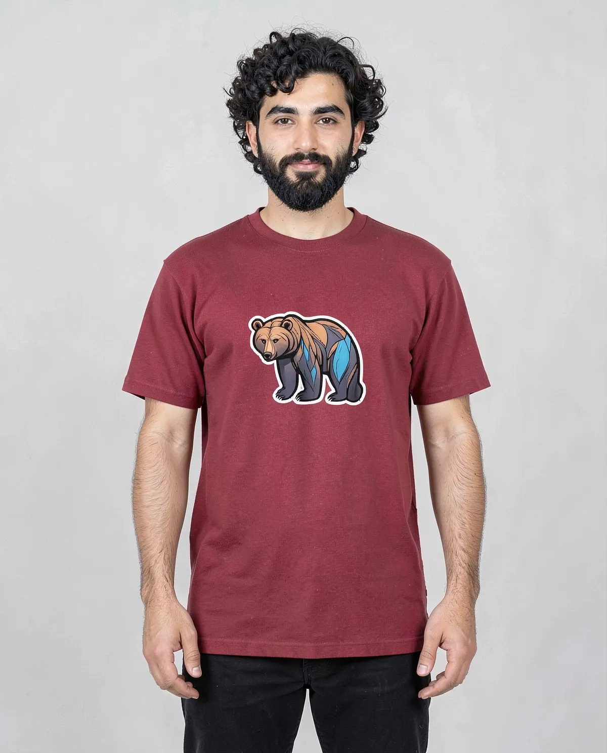 Maglietta rossa con design astratto vivace 0
