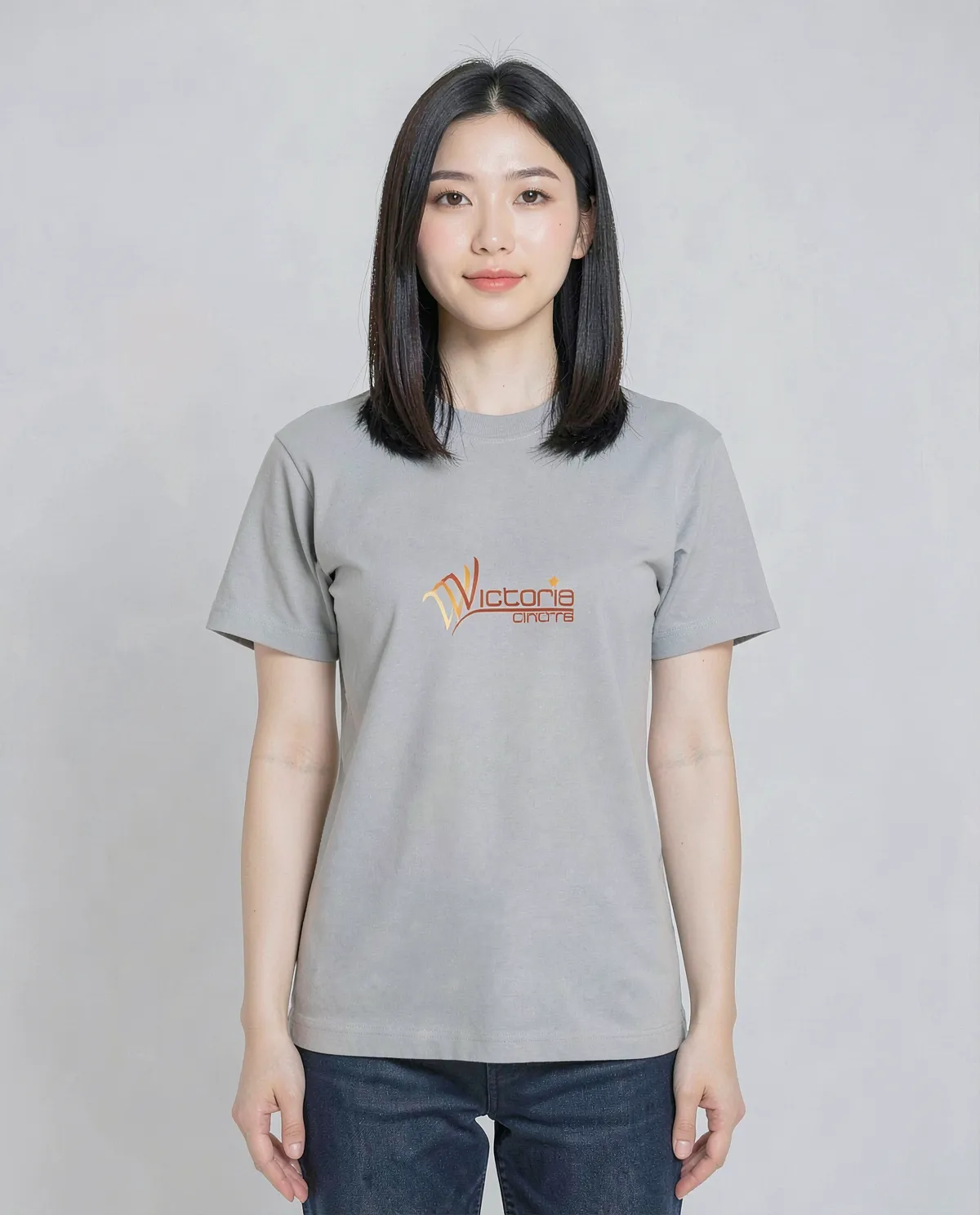 Grigio organico T-Shirt con stampa grafica minimalista 0