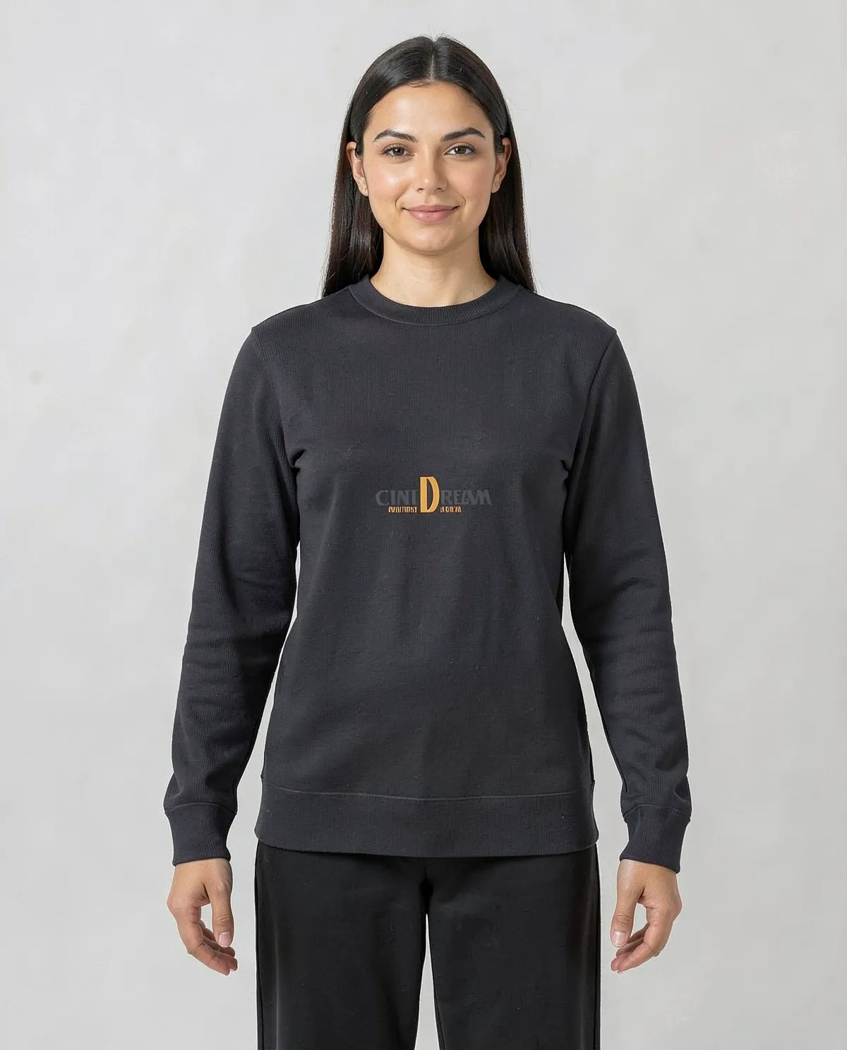 Felpa Unisex 3 Filati di Cotone Nera 59