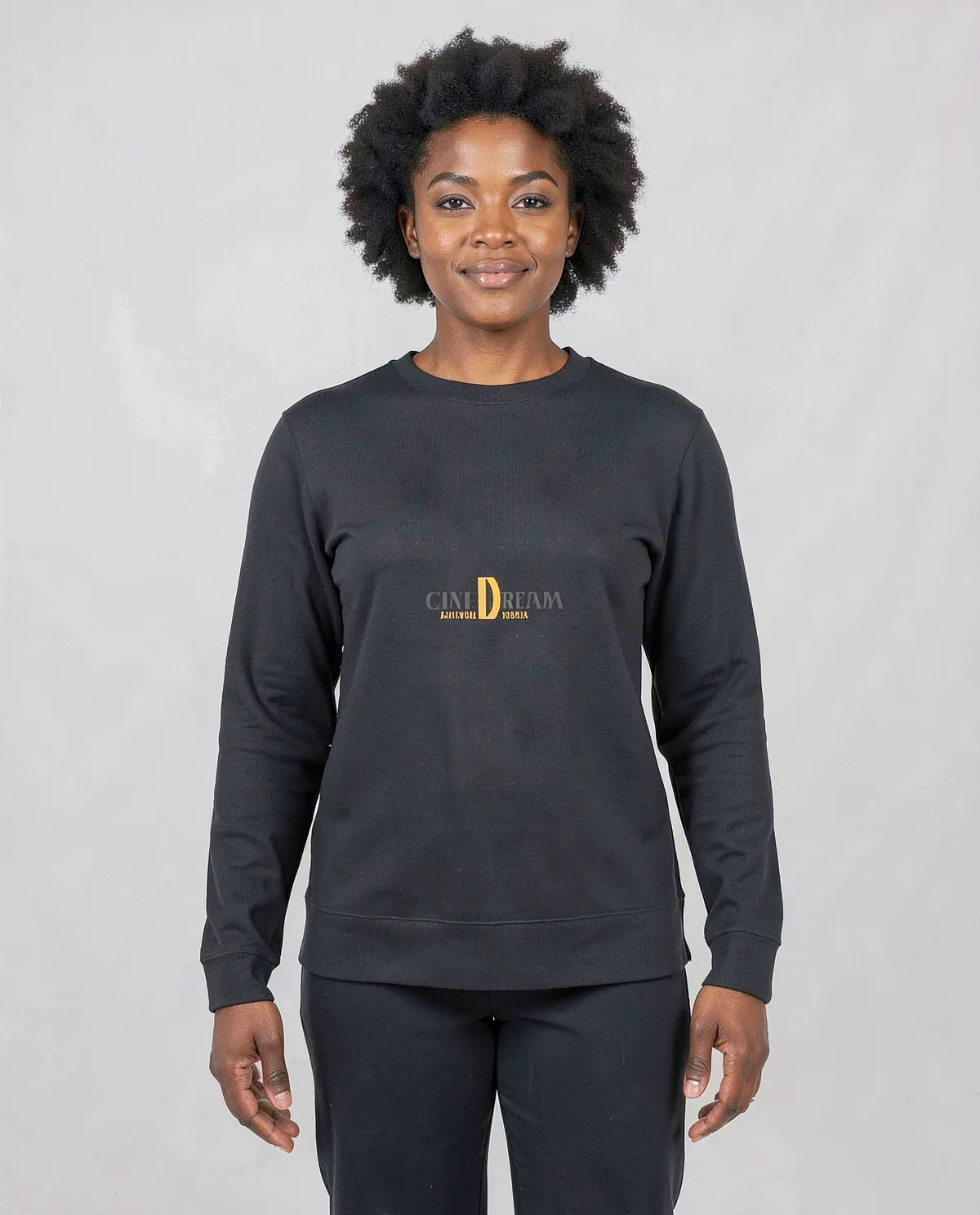 Felpa Unisex 3 Filati di Cotone Nera 59