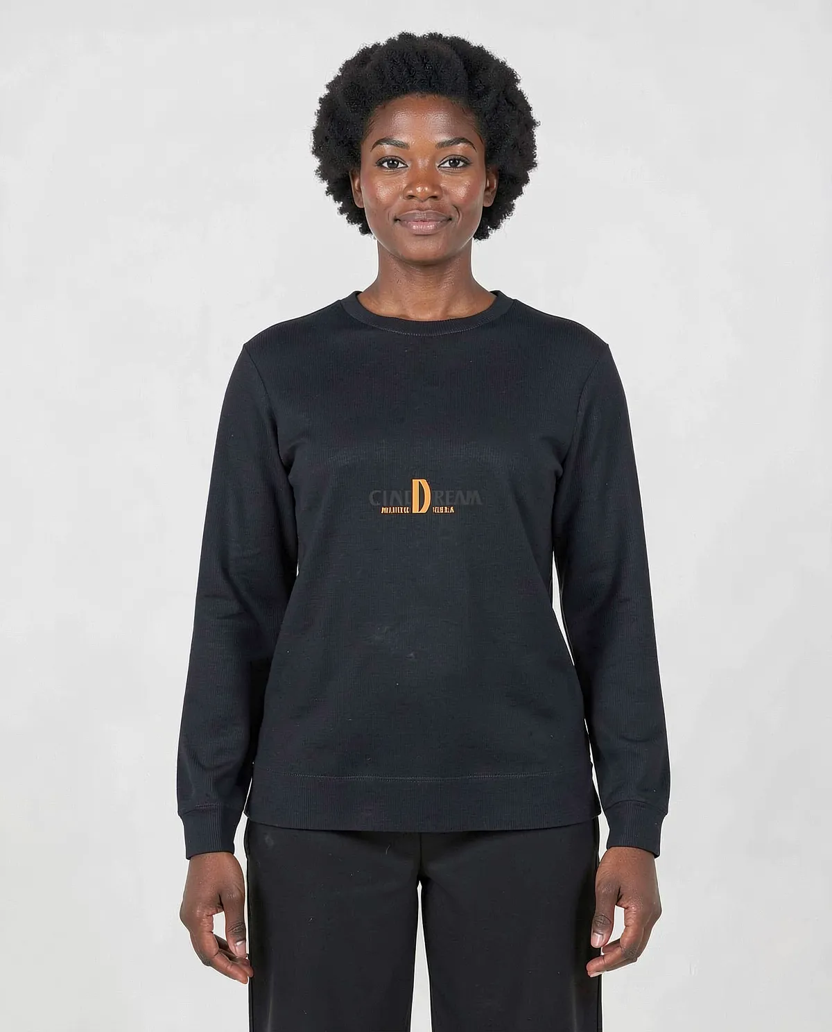 Felpa Unisex 3 Filati di Cotone Nera 59
