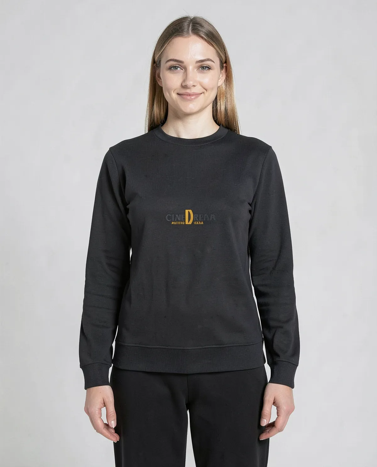 Felpa Unisex 3 Filati di Cotone Nera 59