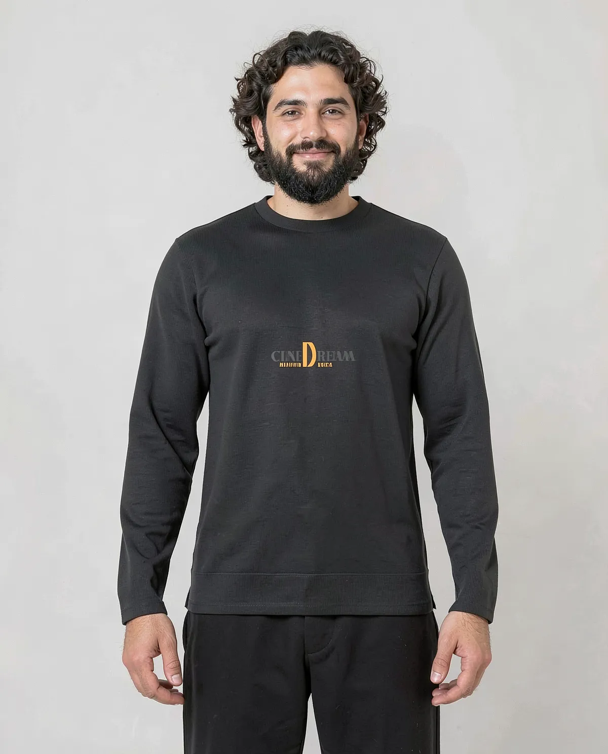 Felpa Unisex 3 Filati di Cotone Nera 59