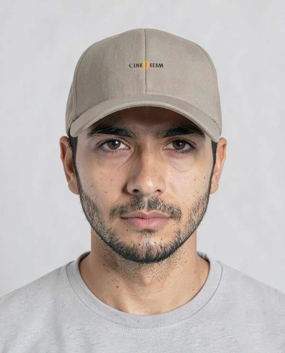 Cappellino in cotone kaki con chiusura a velcro regolabile 59