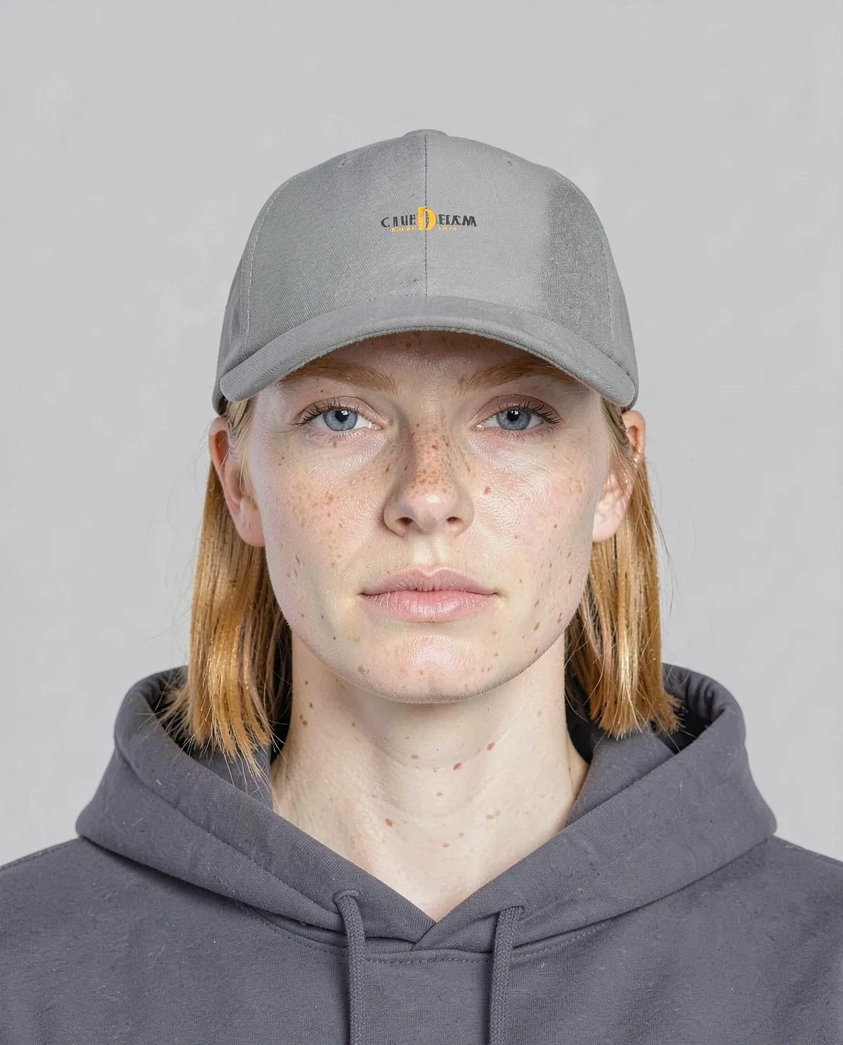 Cappellino in cotone classico grigio con chiusura a velcro 59