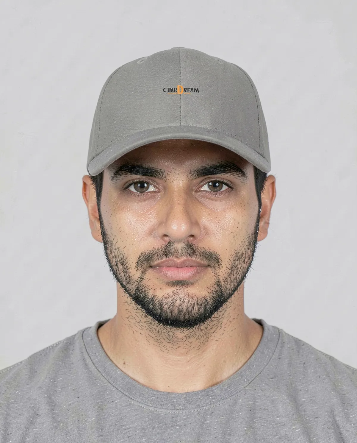 Cappellino in cotone classico grigio con chiusura a velcro 0