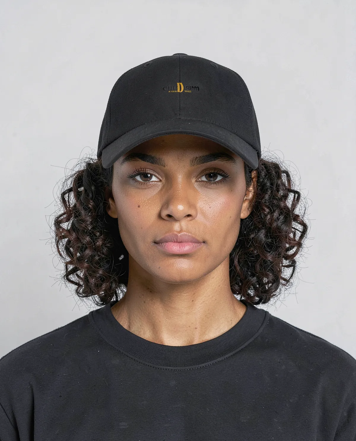 Cappellino di cotone nero con chiusura a velcro 59