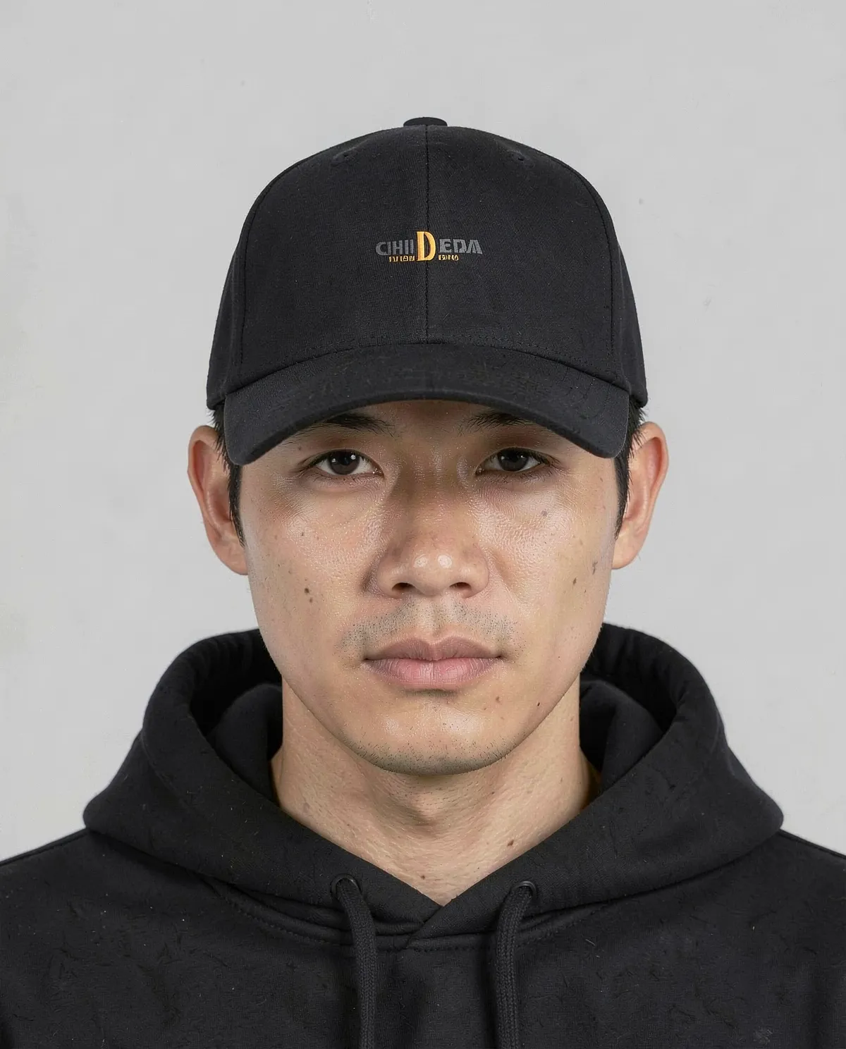 Cappellino di cotone nero con chiusura a velcro 59