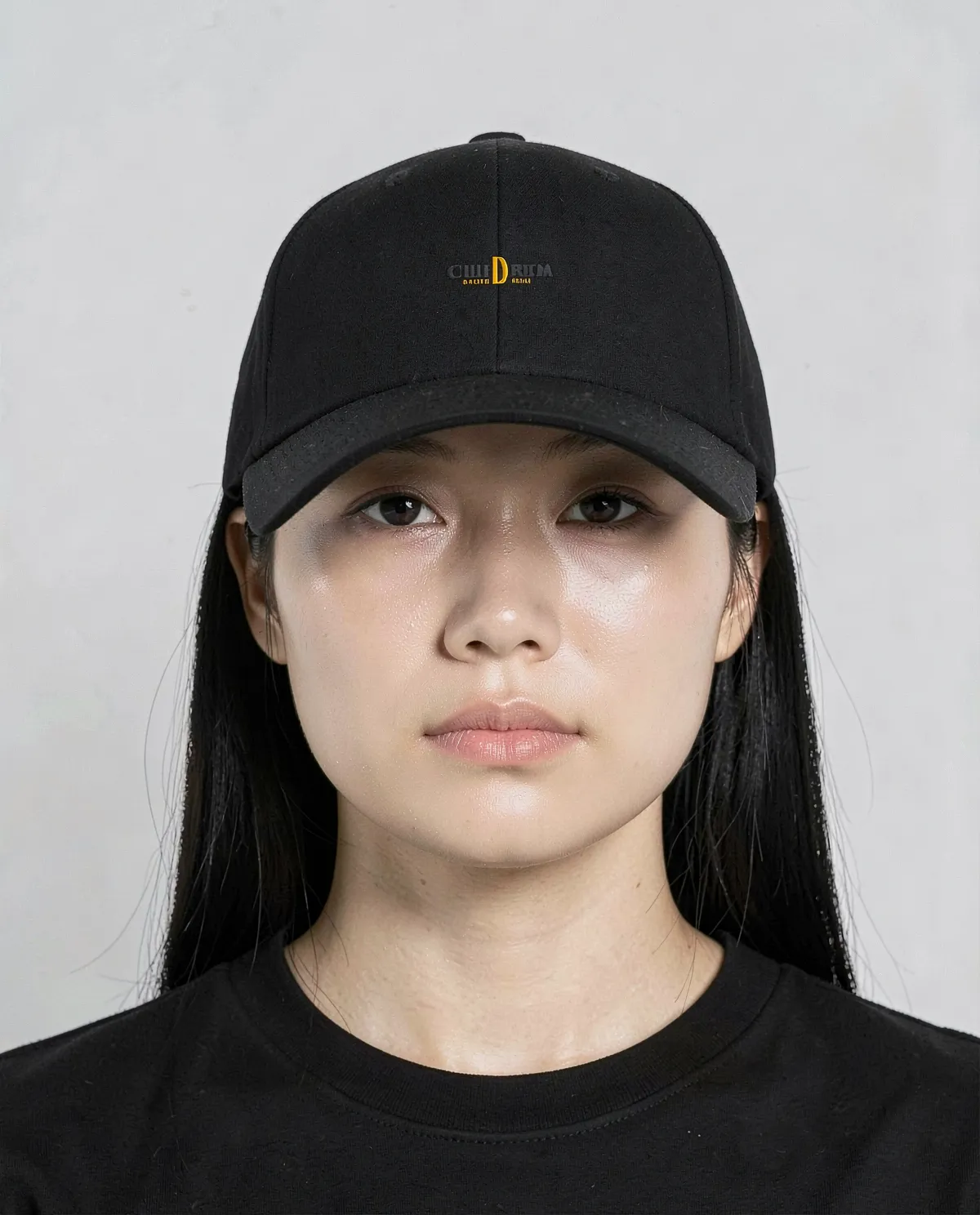 Cappellino di cotone nero con chiusura a velcro 0