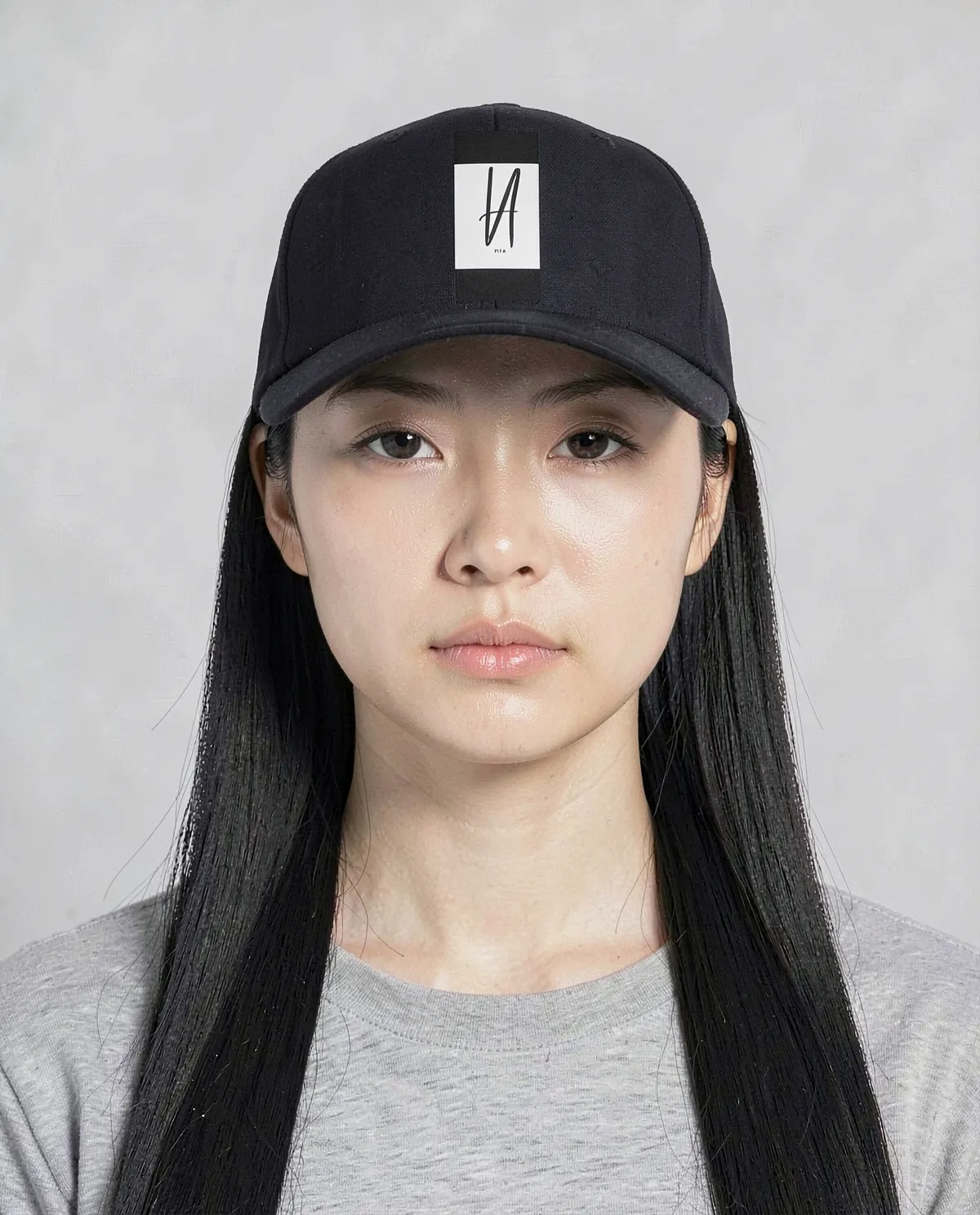 Cappellino in cotone a 5 pannelli nero con velcro 0