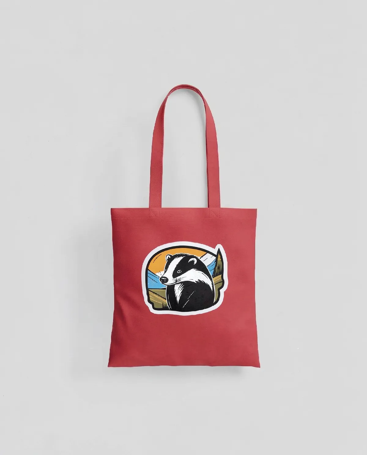 Tote Bag in cotone con superficie liscia e manici lunghi