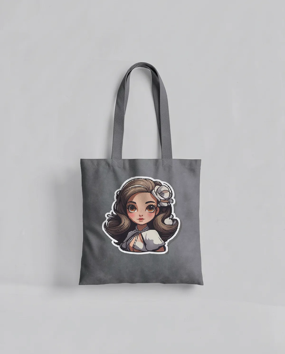 Premium Cotton Tote Bag con Manici Lunghi 0