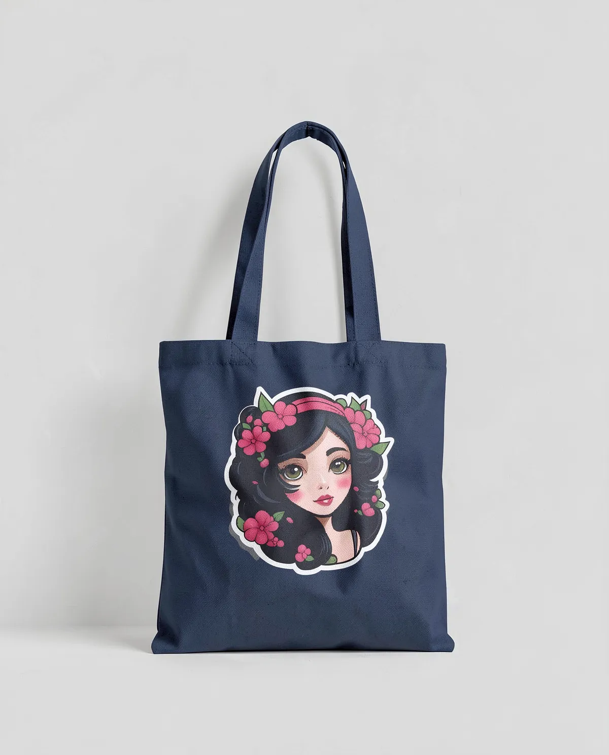 Premium Cotton Tote Bag con Manici Lunghi 0