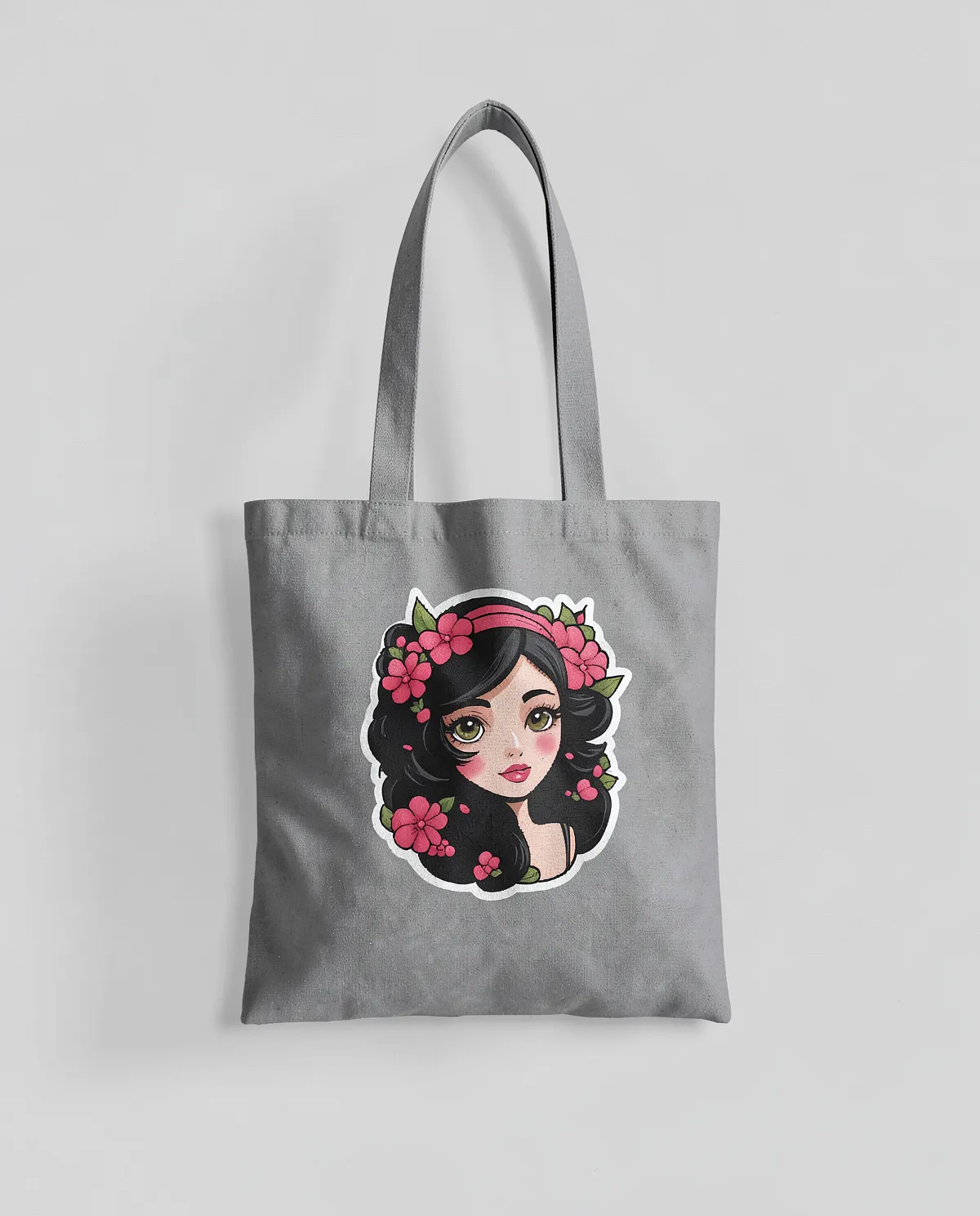 Tote Bag in cotone con manici lunghi di 67 cm