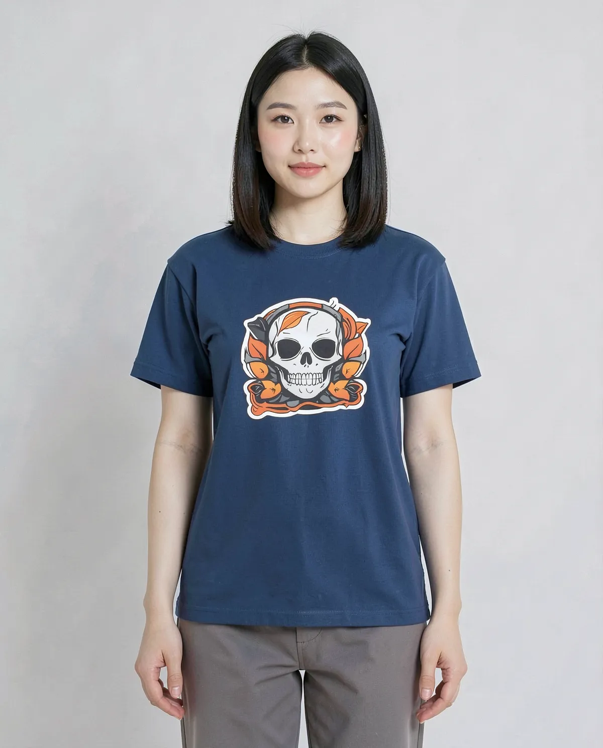 T-Shirt Blu Organico – Stampa Personalizzabile 0
