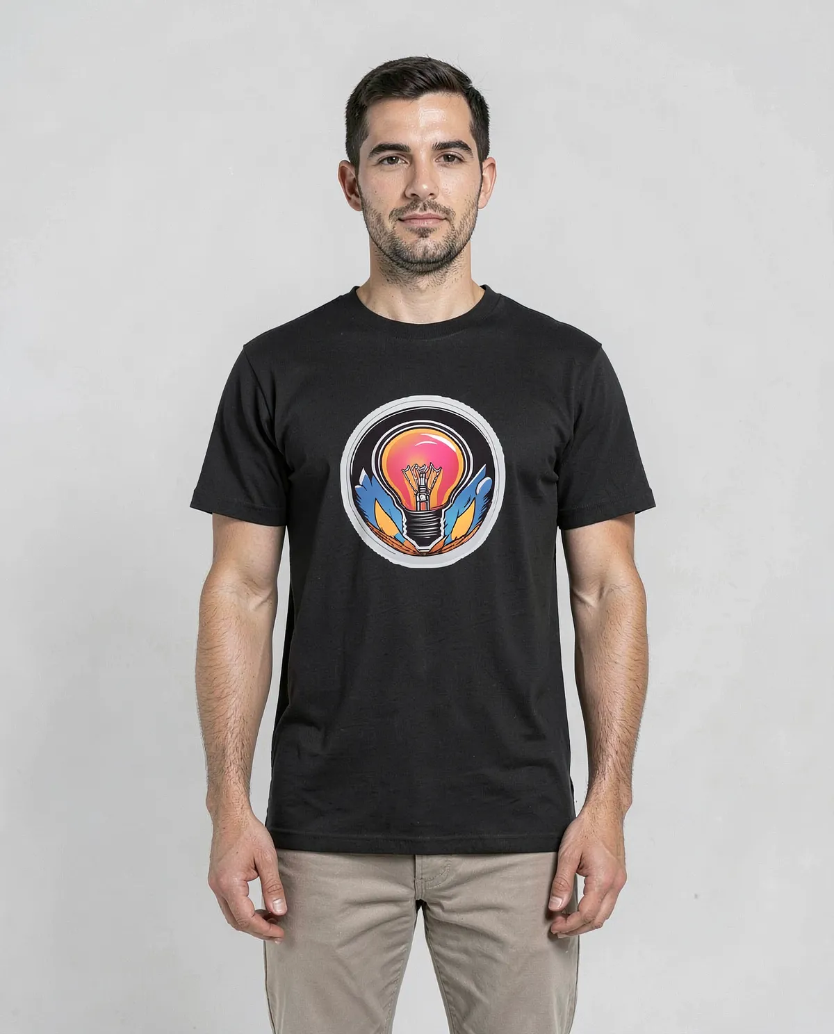Black T-Shirt with Eye-Catching Print 0