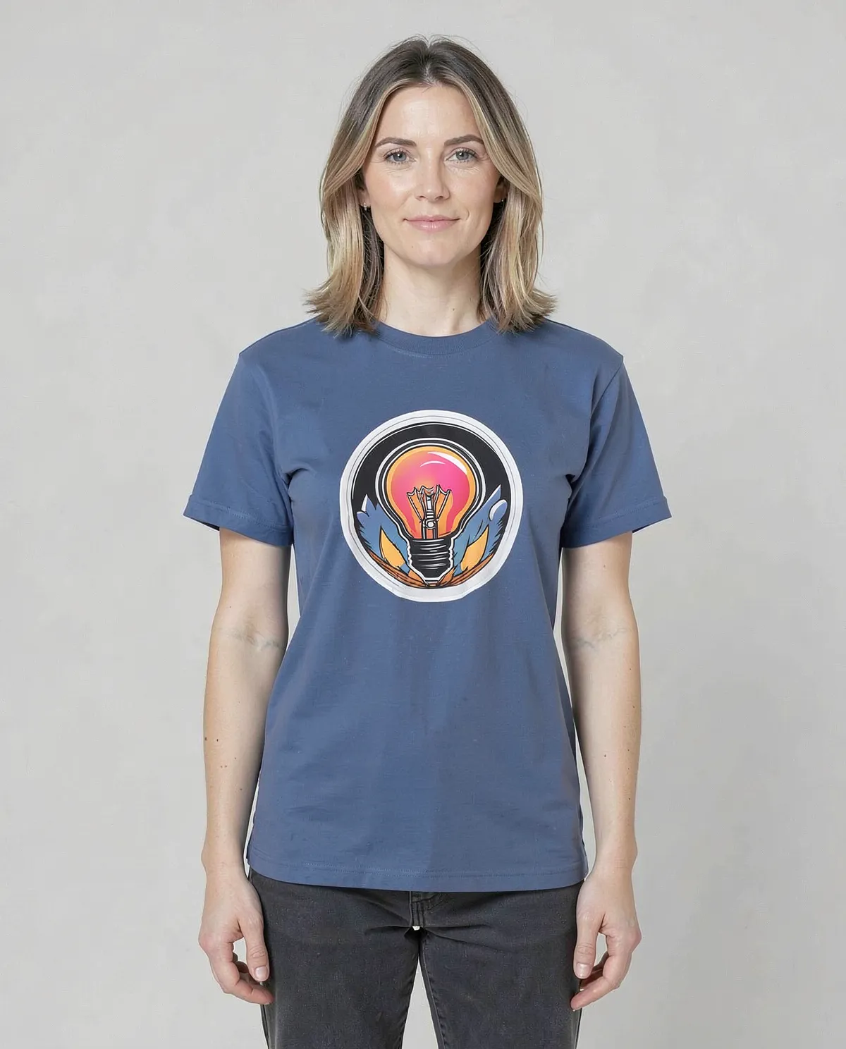 Blue T-Shirt with Unique Minimalist Logo 0