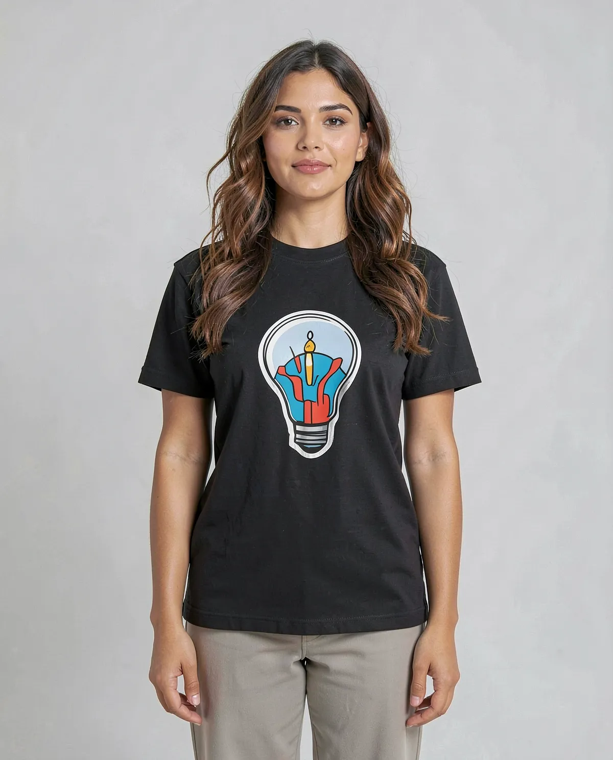 Black T-Shirt with Bold Logo Design 0