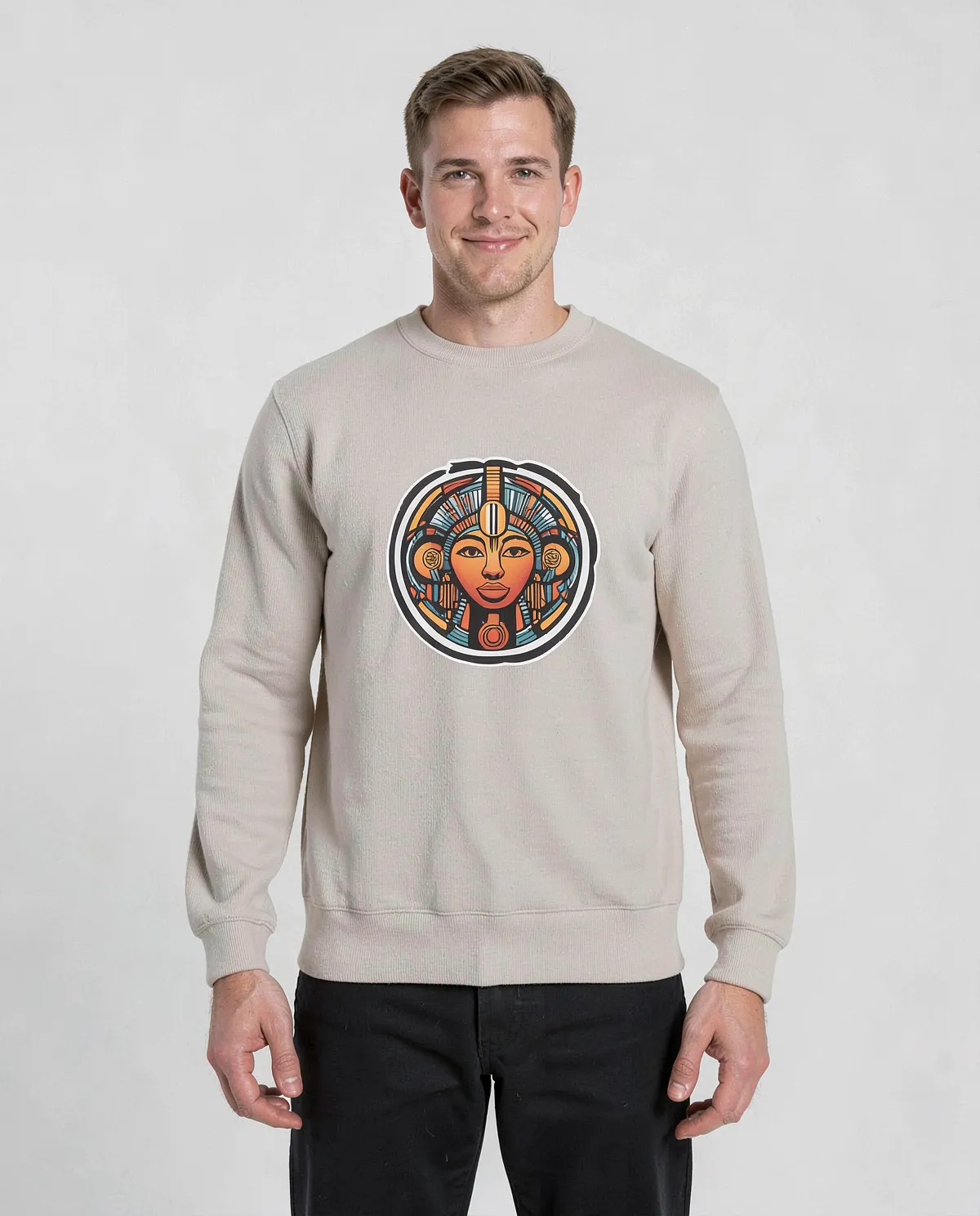 Cream Brushed Organic Cotton Sweatshirt 0