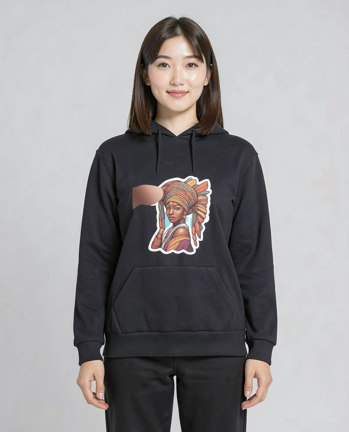 Black Brushed Organic Cotton Premium Sweatshirt