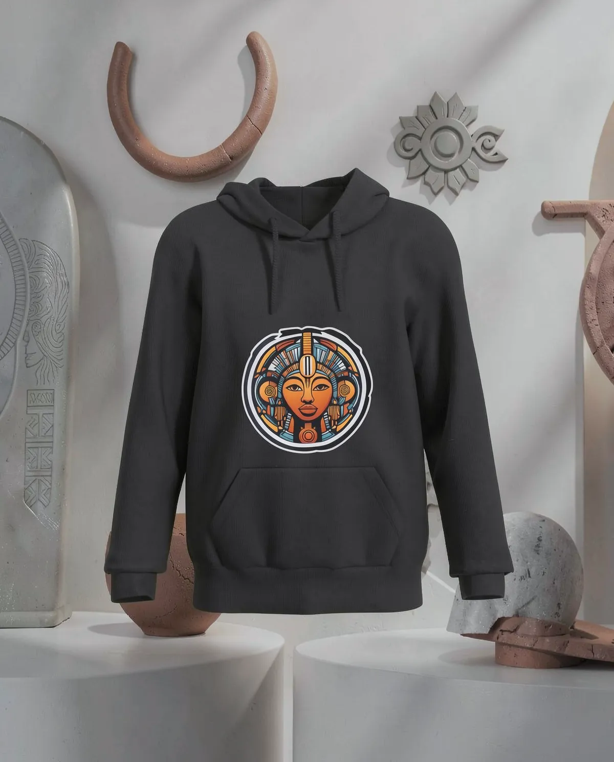 Unisex Black Sweatshirt with Set-In Sleeves 59