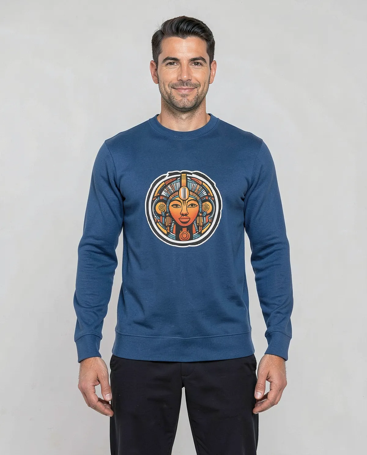 Blue Brushed Organic Sweatshirt