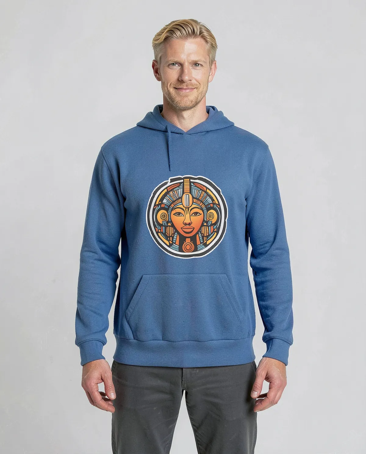 Blue Brushed Organic Cotton Sweatshirt 0