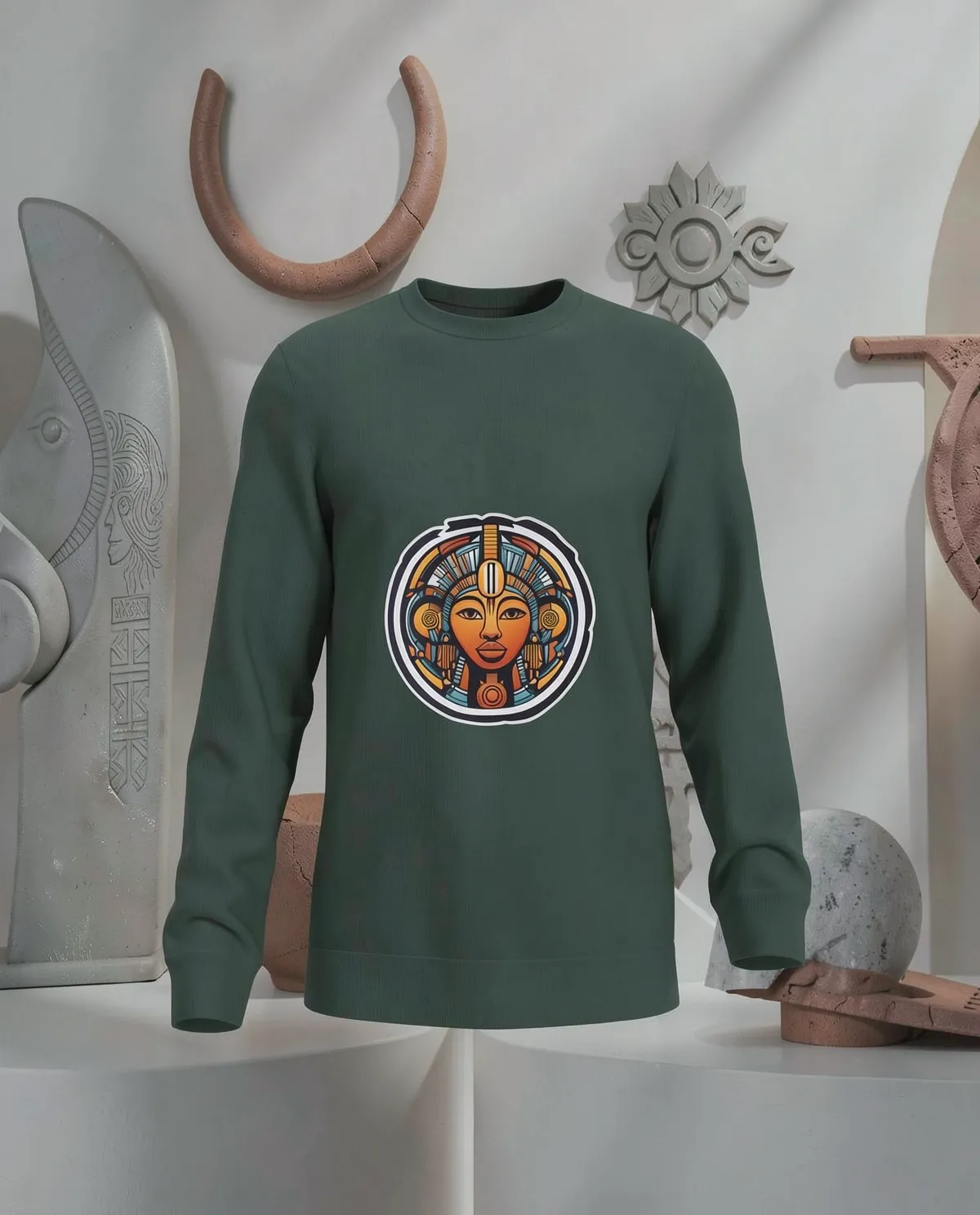 Green Unisex Sweatshirt with Brushed Organic Cotton 59