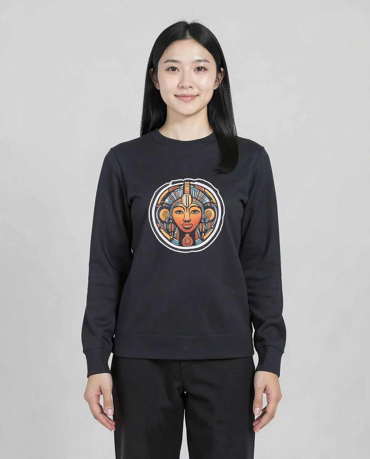 Black Brushed Organic Cotton Sweatshirt 0