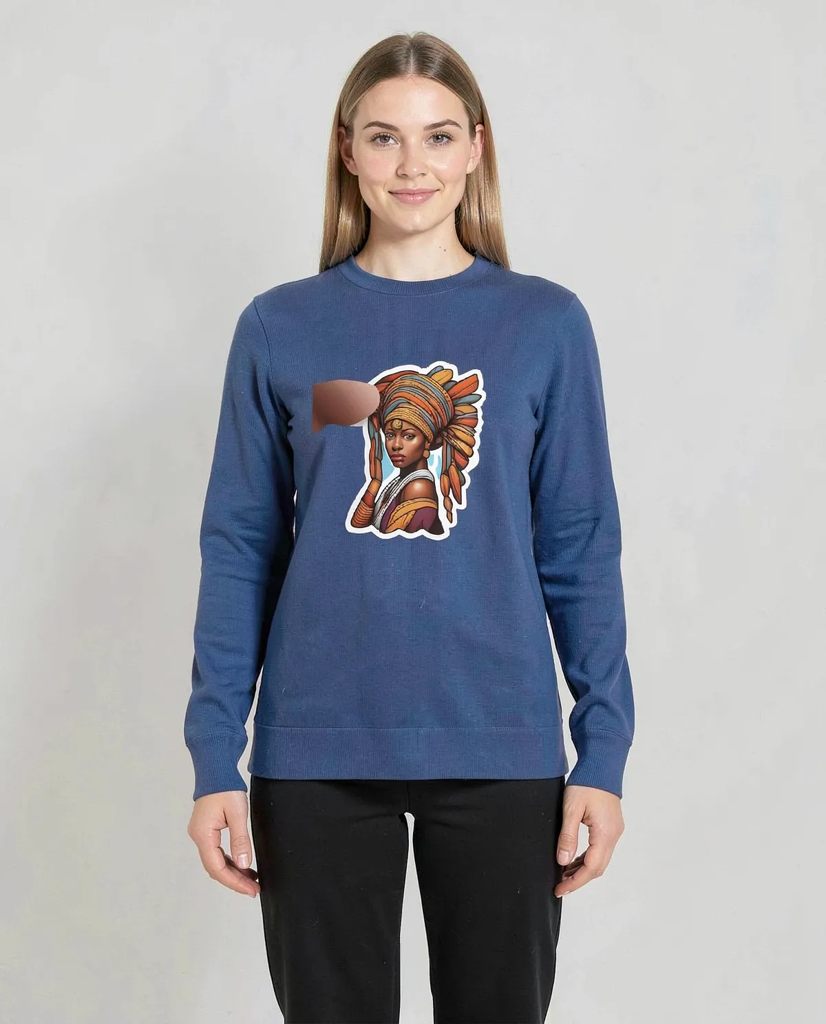 Blue Organic Cotton Sweatshirt with Brushed Fabric 0