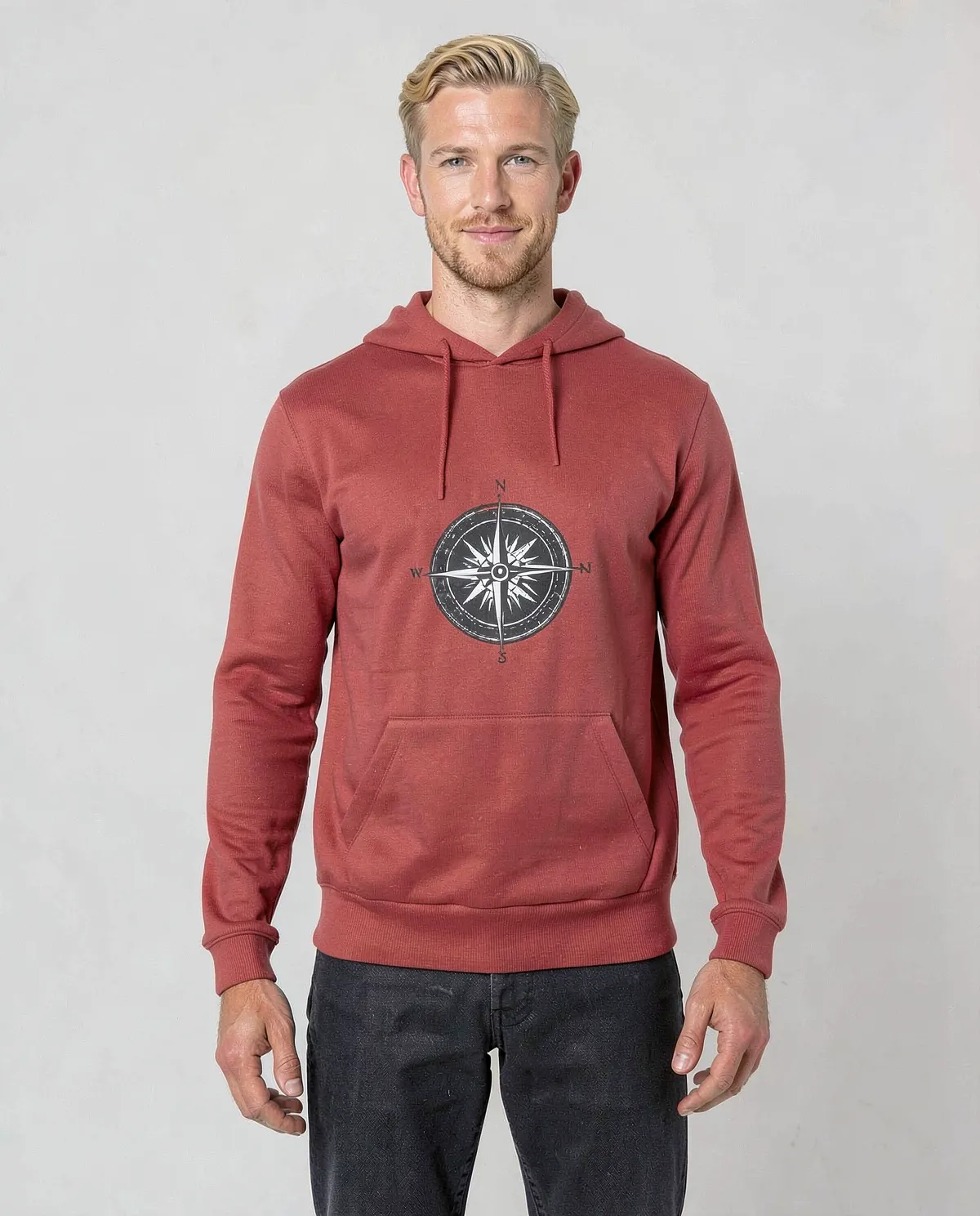 Red Premium Sweatshirt Brushed Organic Cotton 0
