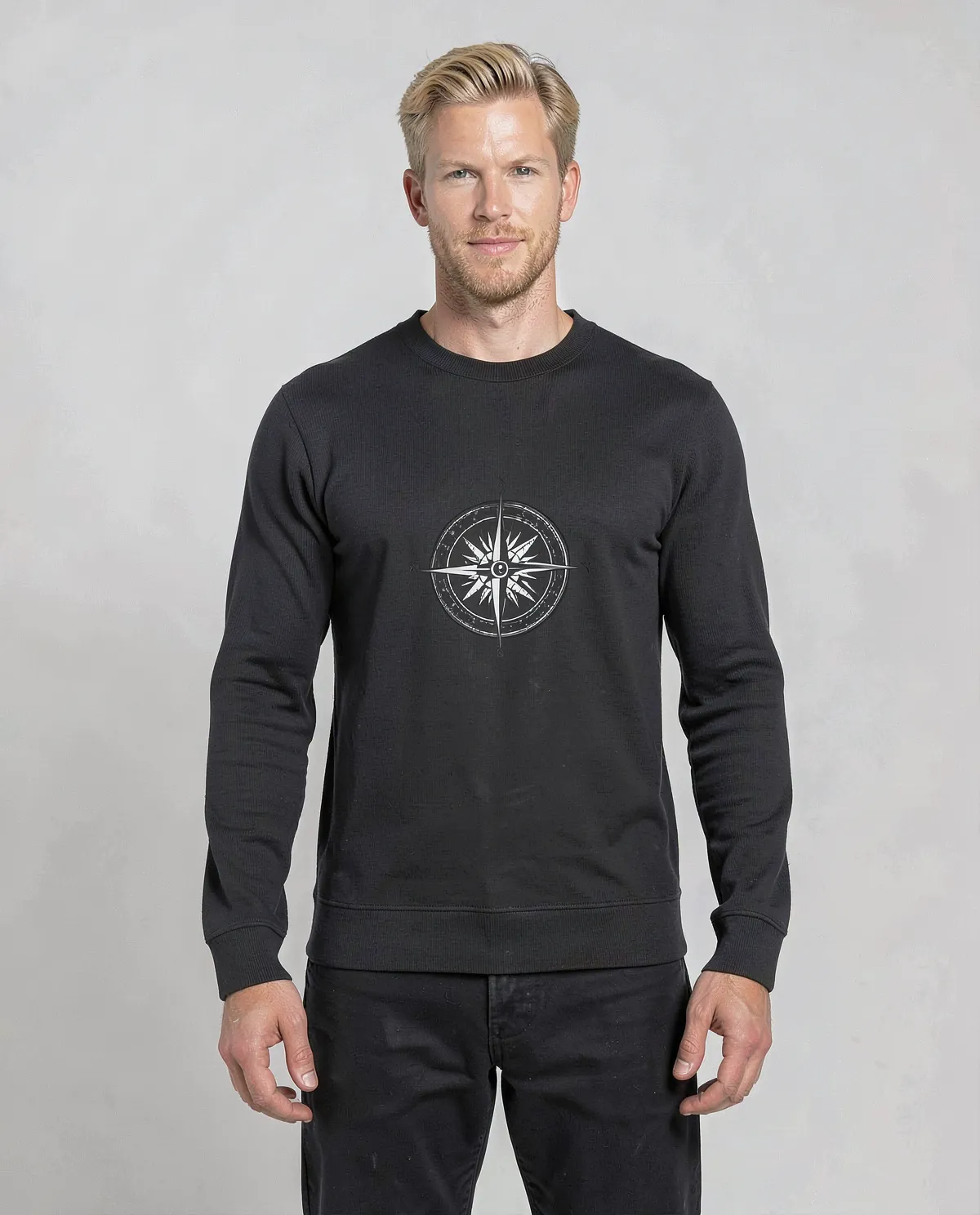 Soft Black Unisex Cotton Sweatshirt 0