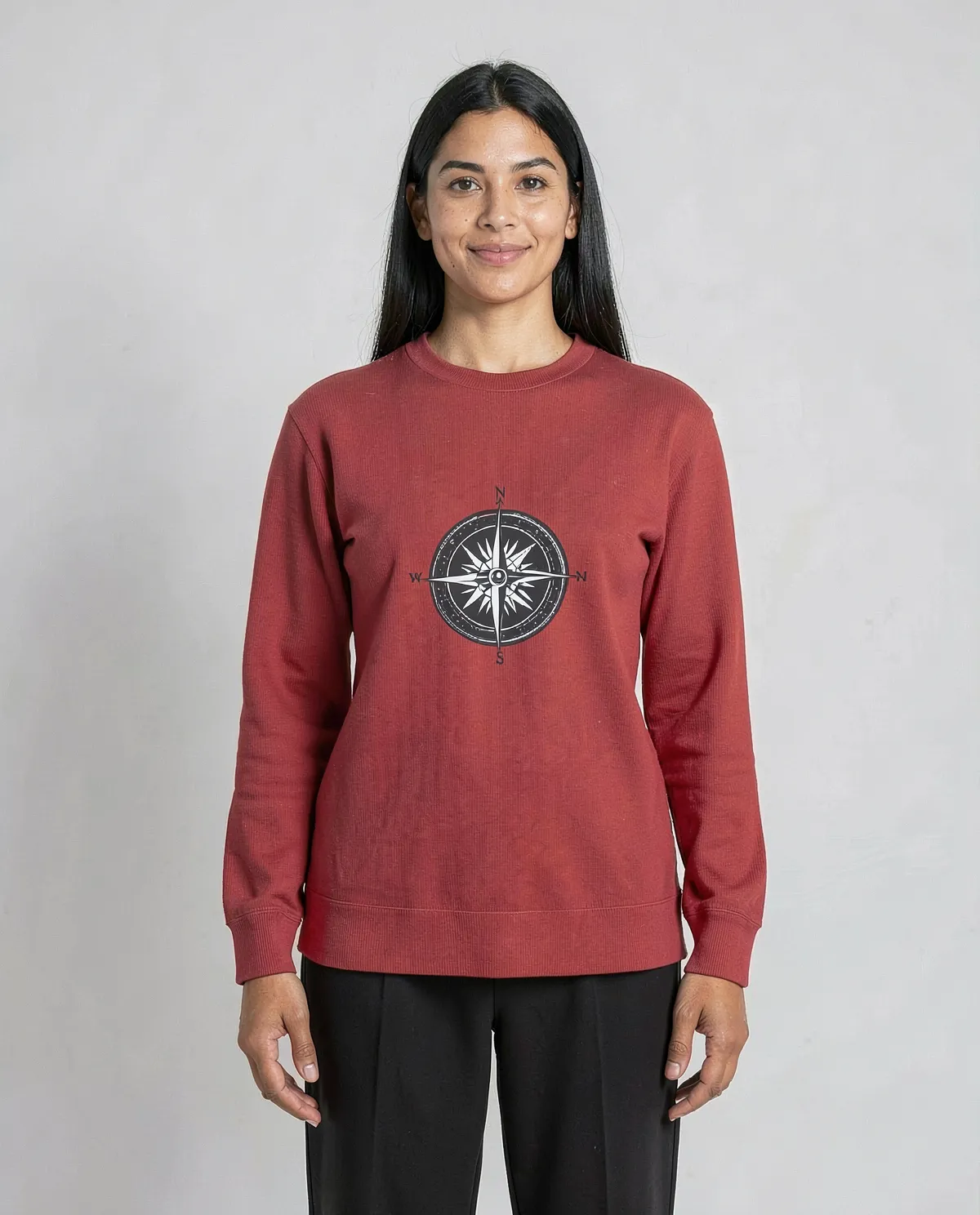 Red Brushed Organic Sweatshirt