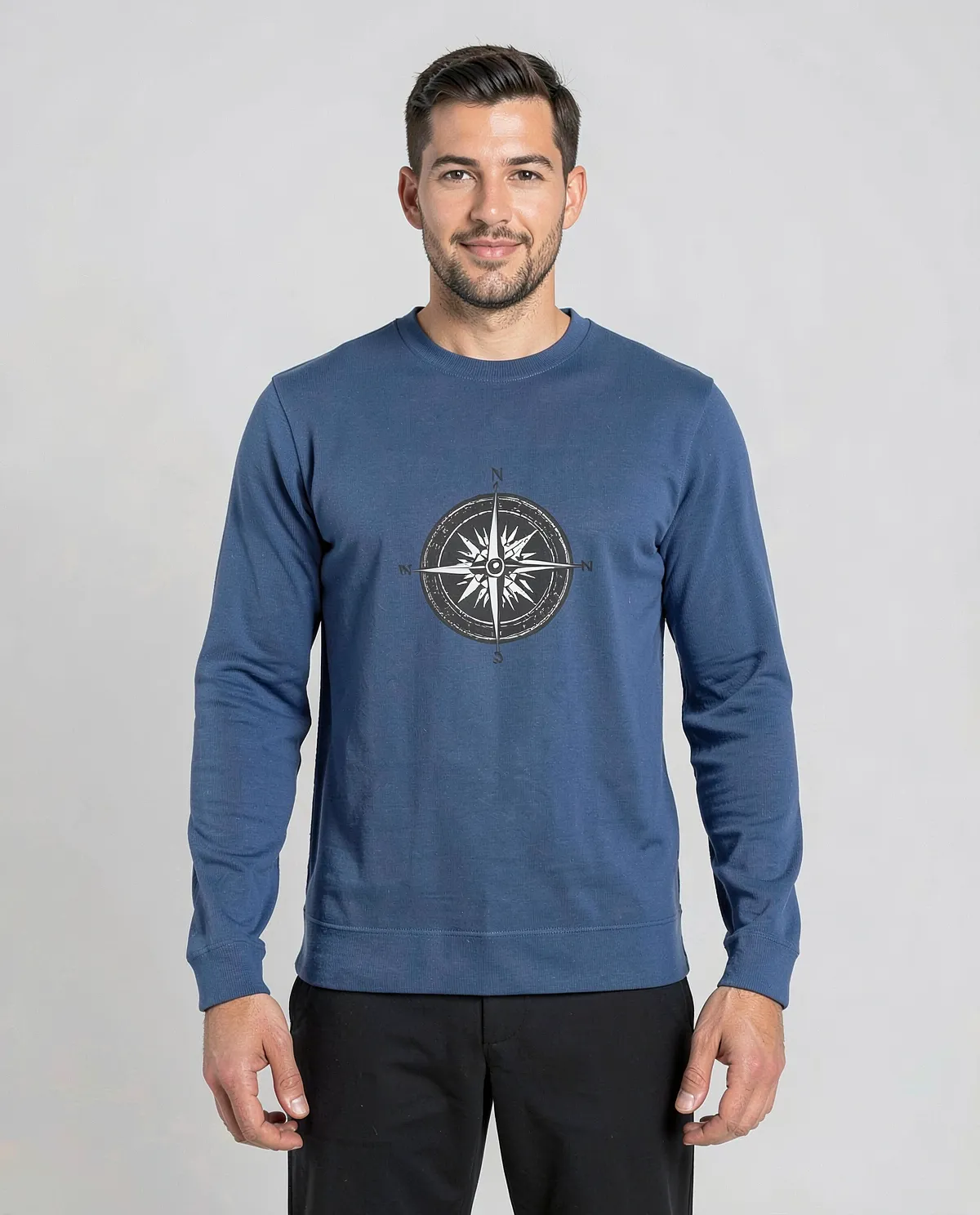 Blue Brushed Organic Sweatshirt
