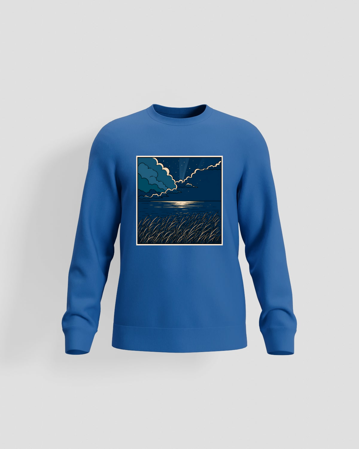 Blue Unisex 3-Thread Cotton Sweatshirt 59